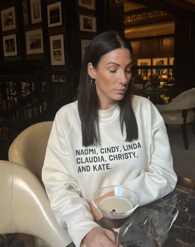 The "ROLL CALL" Not Your Boyfriend's Fleece Crew Neck Sweatshirt | Almond Milk sold by Brunette The Label