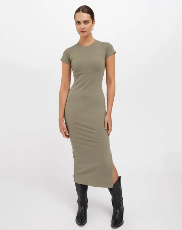 Ribbed Midi Dress made by Brunette The Label
