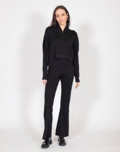 Ribbed Knit Half-Zip Sweater in Black | Holt Renfrew Pop Up sold by Brunette The Label