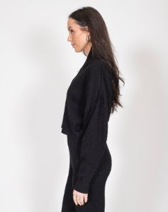 Ribbed Knit Half-Zip Sweater in Black | Holt Renfrew Pop Up sold by Brunette The Label