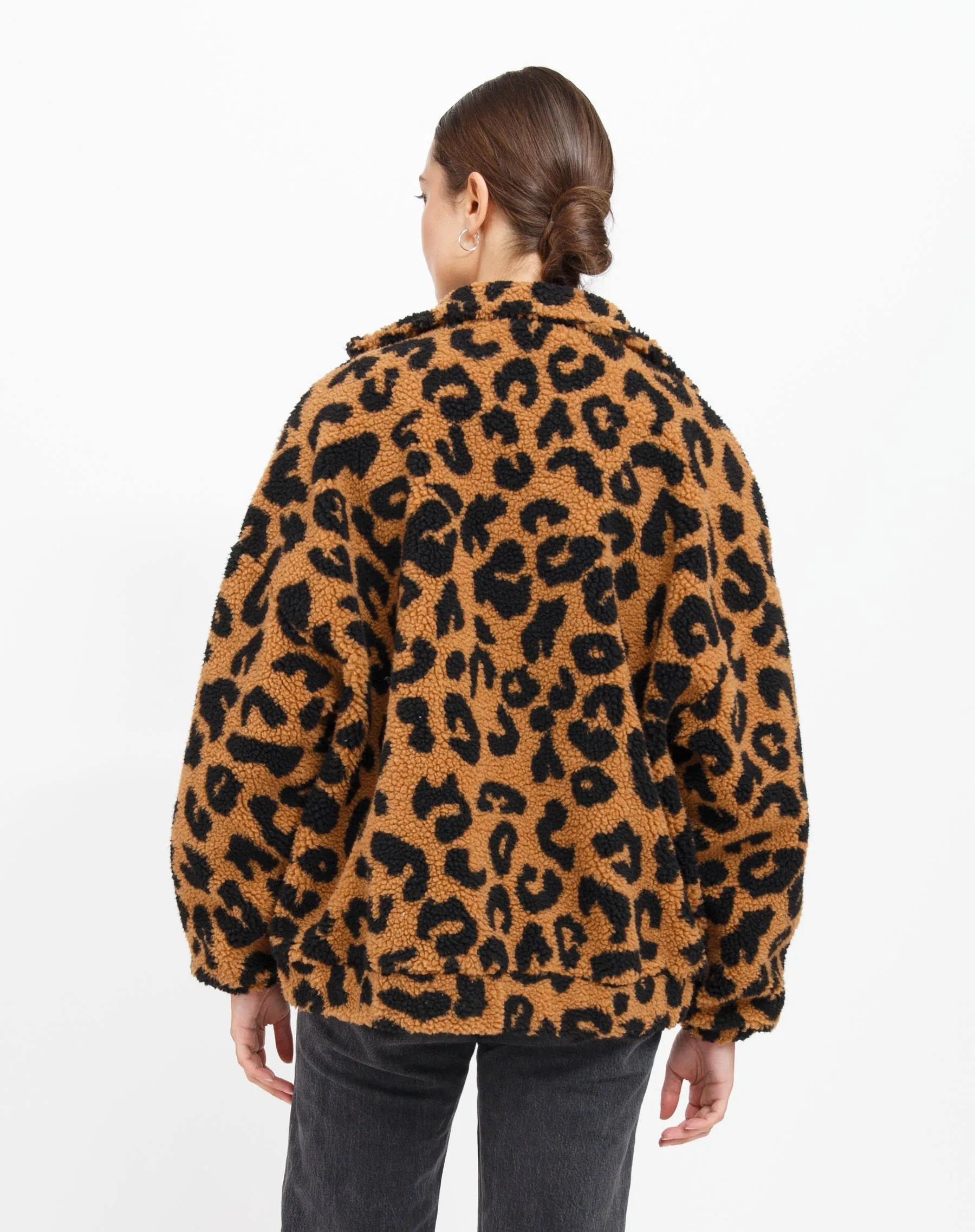Leopard Sherpa Jacket sold by Brunette The Label product image thumbnail 3