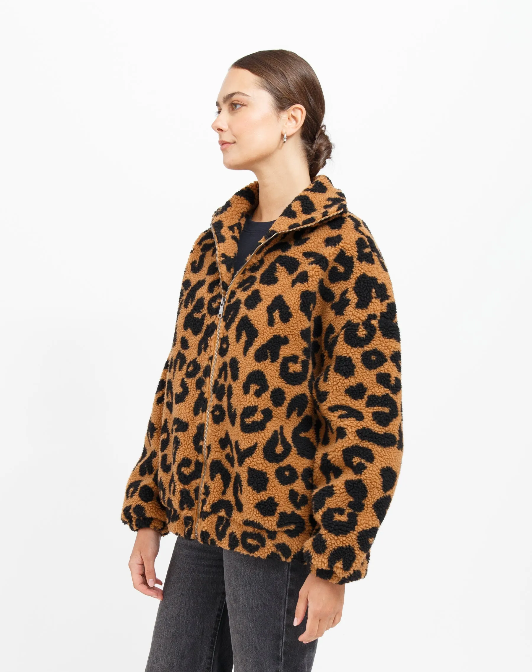 Leopard Sherpa Jacket sold by Brunette The Label product image thumbnail 2