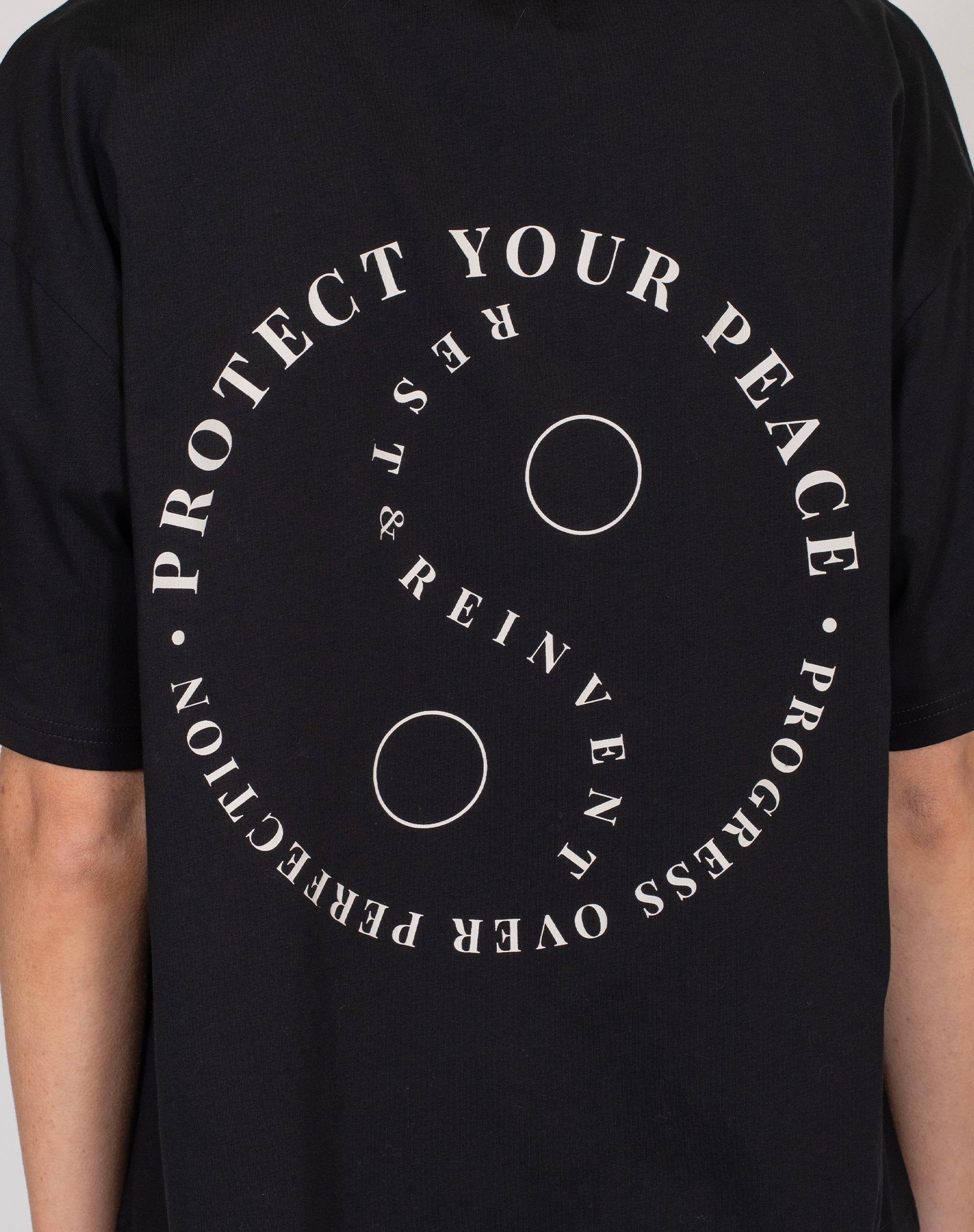 The "PROTECT YOUR PEACE" Boxy Crew Neck Tee | Black sold by Brunette The Label product image thumbnail 3
