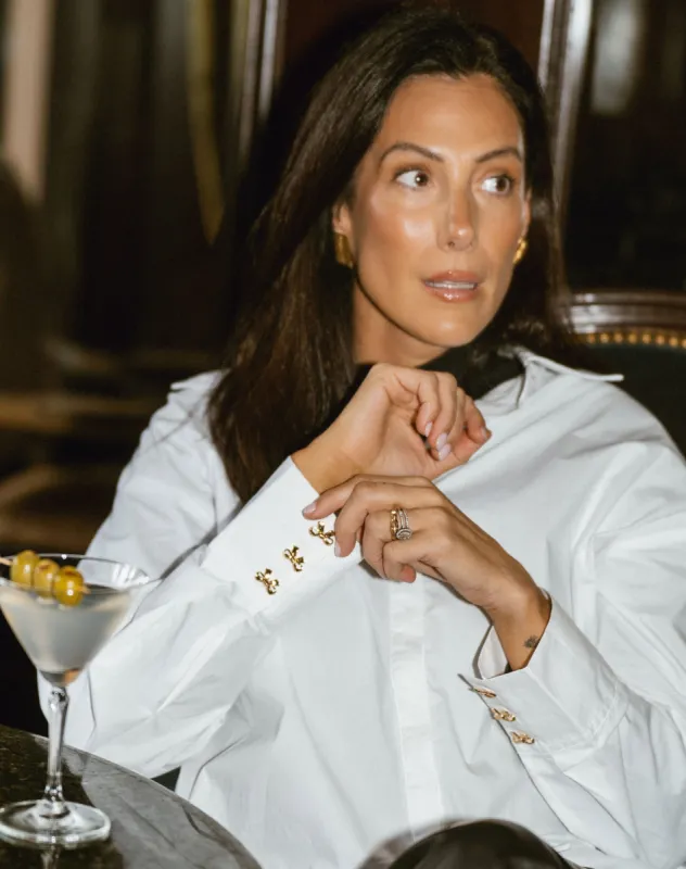 Poplin Bow Button Up Shirt made by Brunette The Label