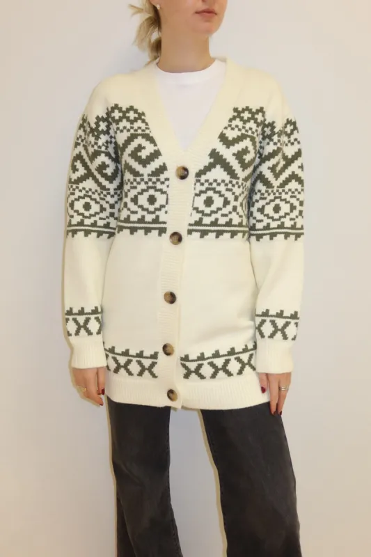 Fair Isle Knit Cardigan sold by Brunette The Label