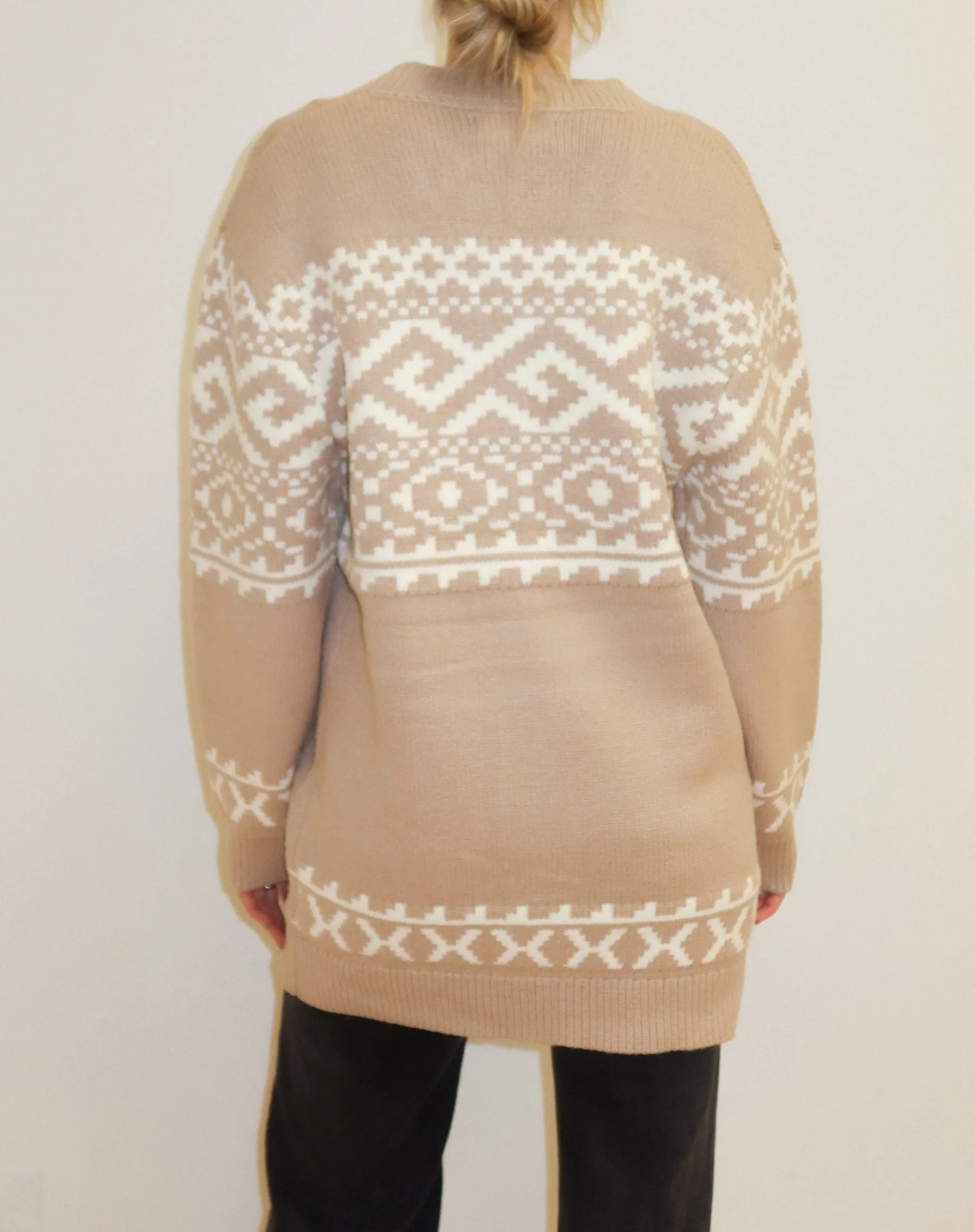 Fair Isle Knit Cardigan sold by Brunette The Label product image thumbnail 3