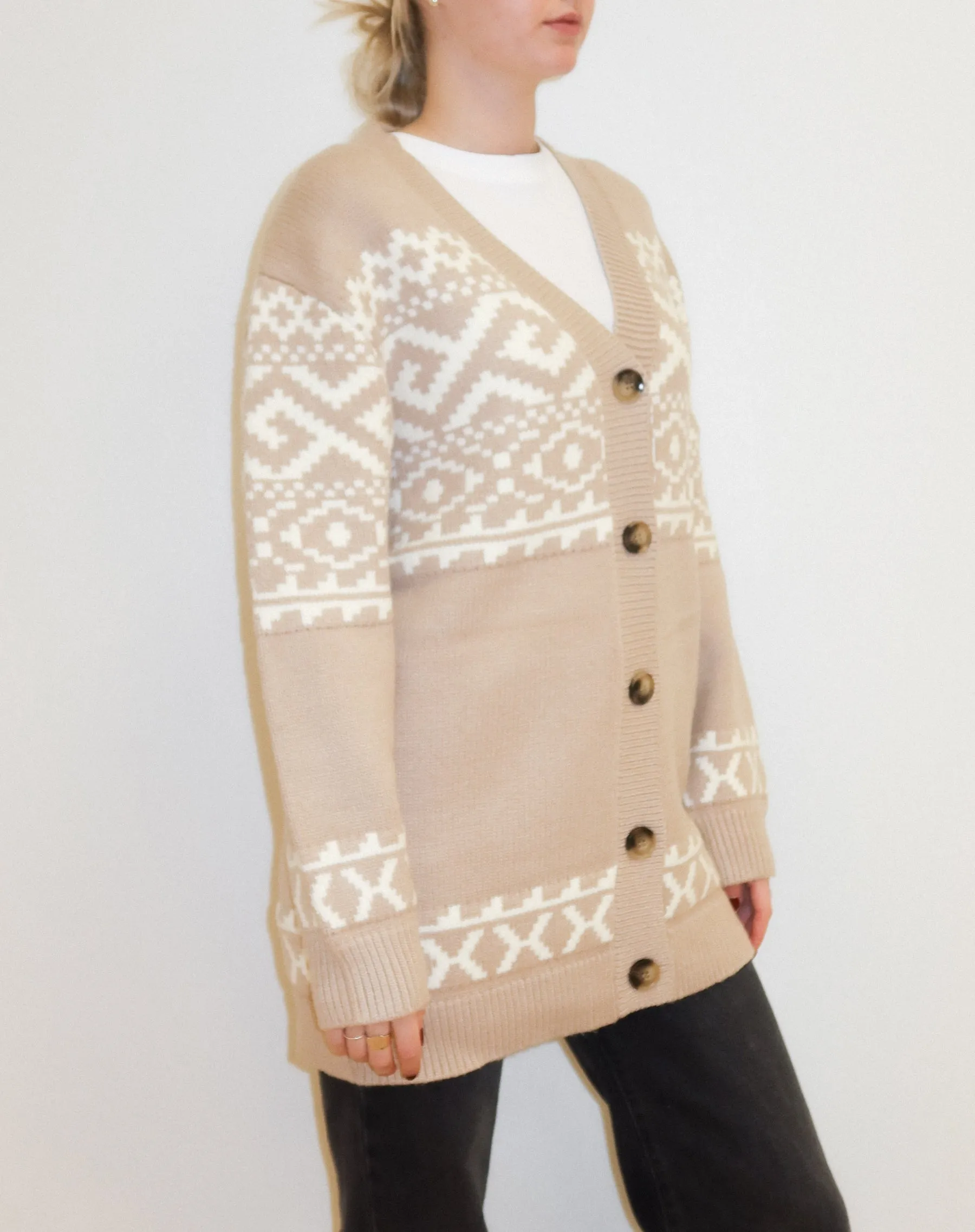 Fair Isle Knit Cardigan sold by Brunette The Label product image thumbnail 2