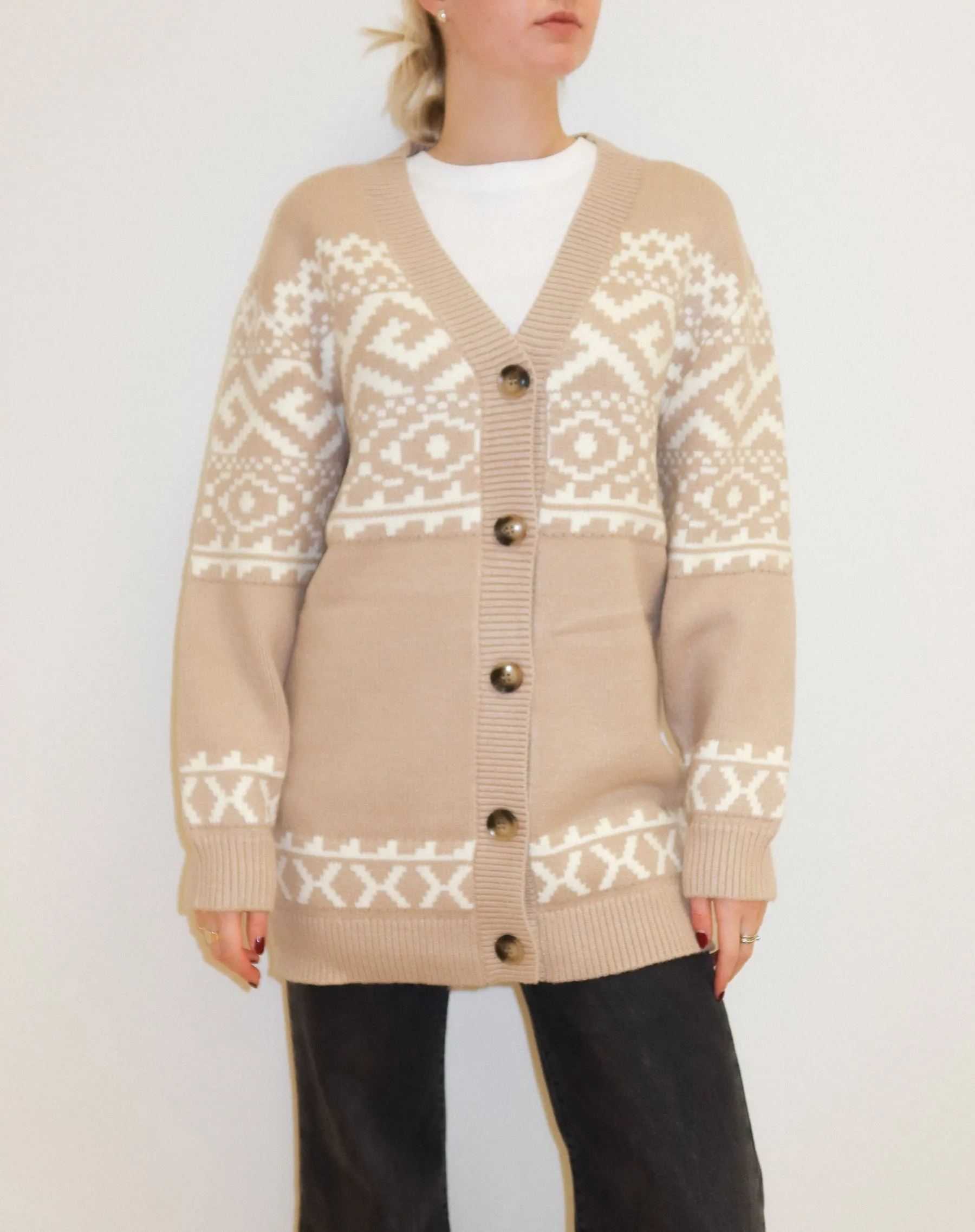 Fair Isle Knit Cardigan sold by Brunette The Label product image thumbnail 3