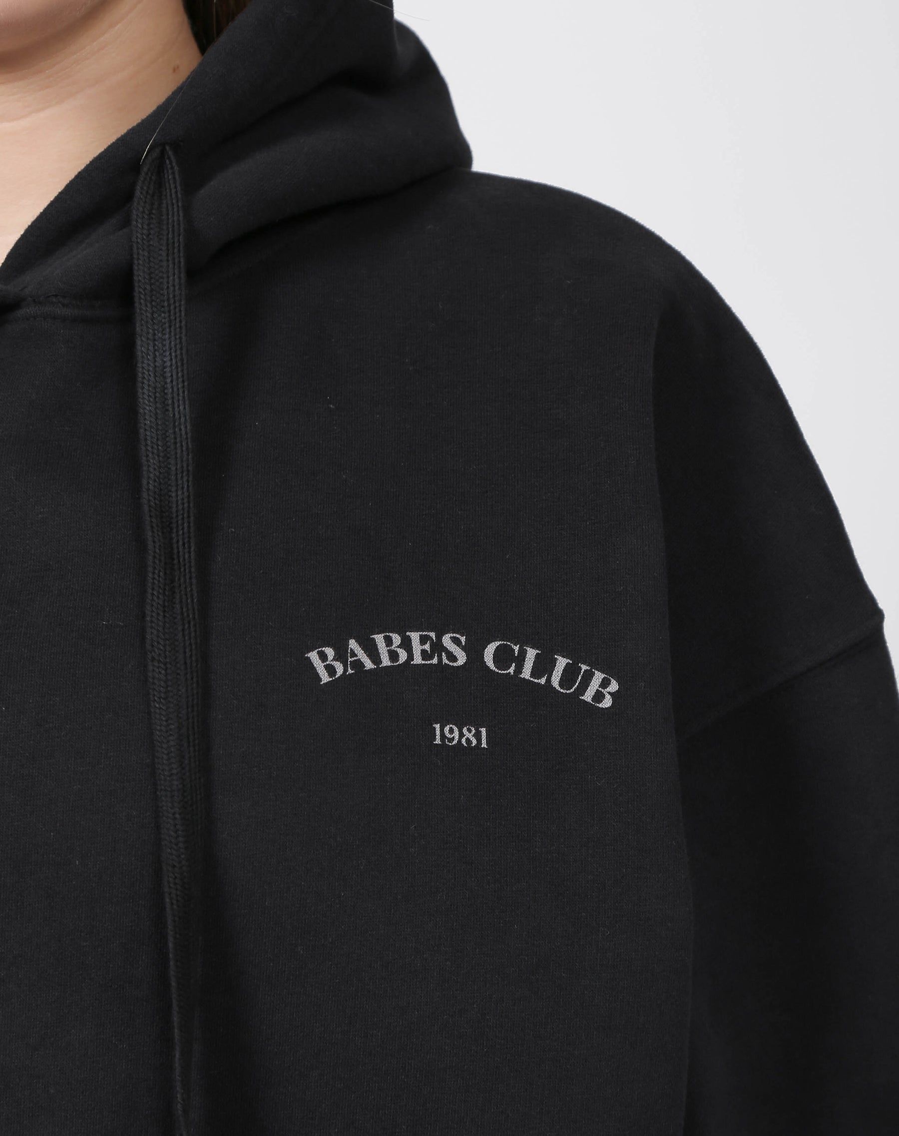 The "BABES CLUB" Big Sister Hoodie | Washed Black sold by Brunette The Label product image thumbnail 5