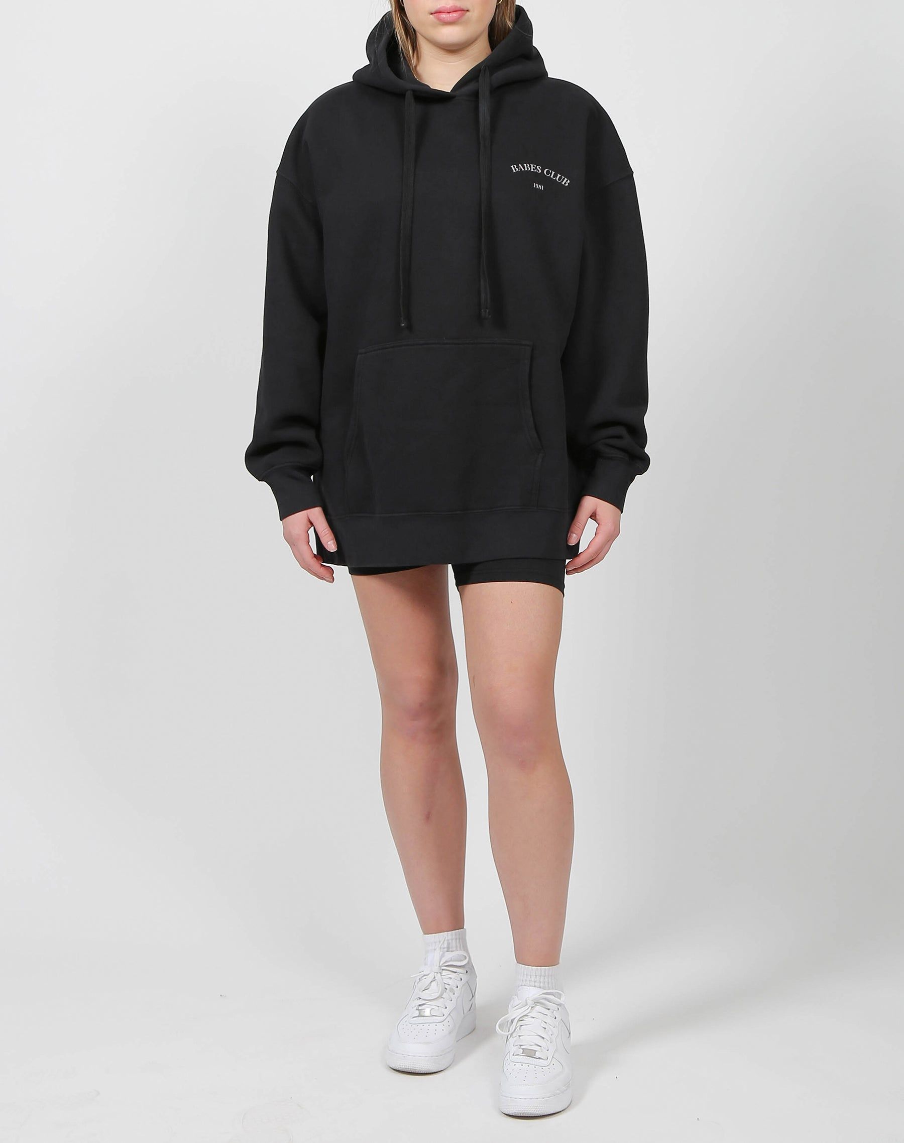 The "BABES CLUB" Big Sister Hoodie | Washed Black sold by Brunette The Label product image thumbnail 7