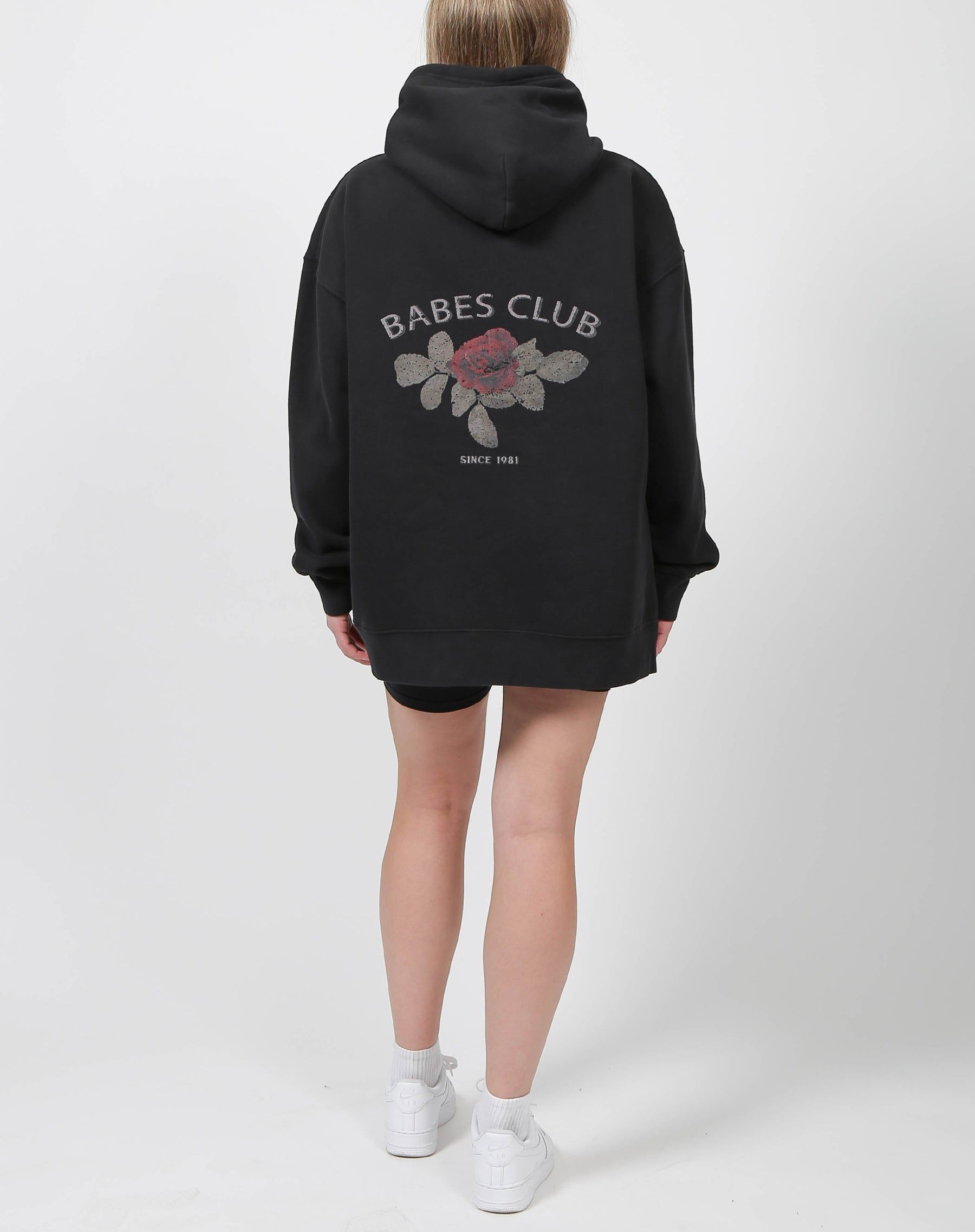 The "BABES CLUB" Big Sister Hoodie | Washed Black sold by Brunette The Label product image thumbnail 2