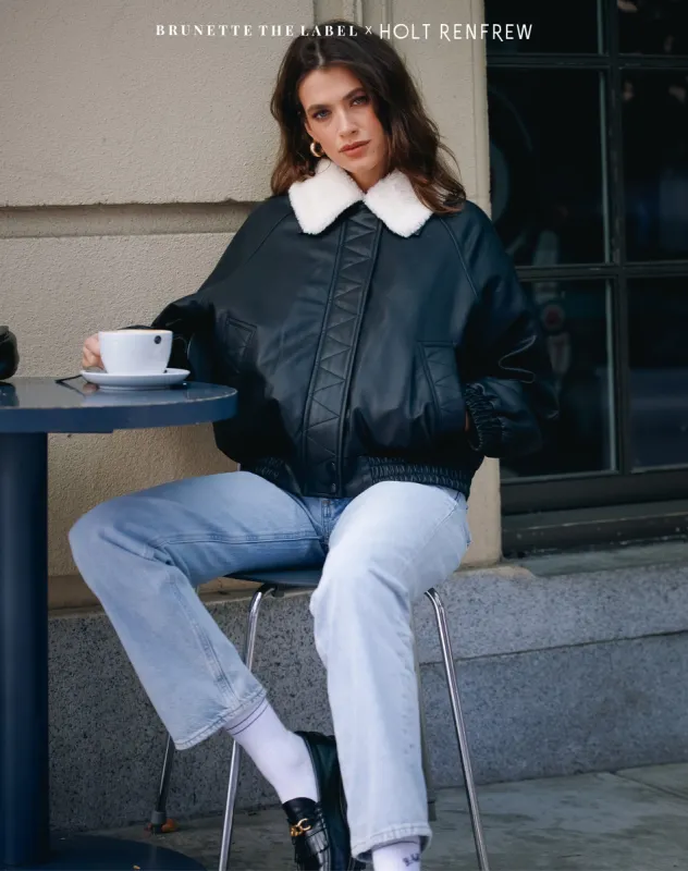 'Amelia' Vegan Leather Bomber | Holt Renfrew Pop Up sold by Brunette The Label