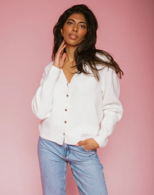 Heart Button Cardigan sold by Brunette The Label