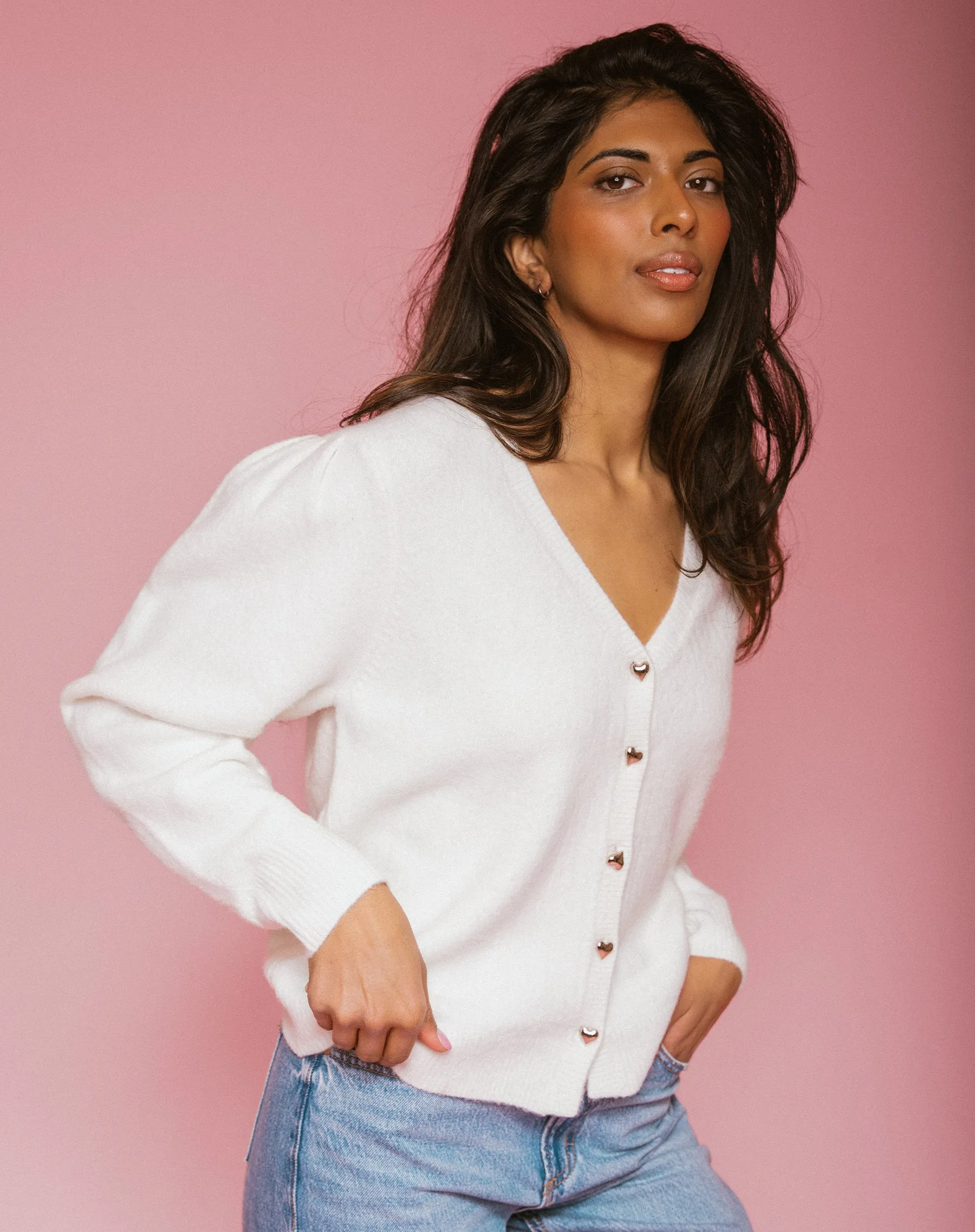 Heart Button Cardigan sold by Brunette The Label product image thumbnail 2