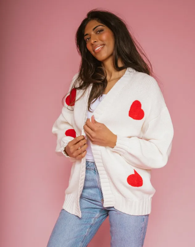 Heart Oversized Cardigan sold by Brunette The Label