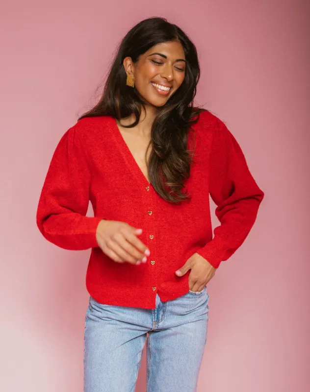 Heart Button Cardigan sold by Brunette The Label