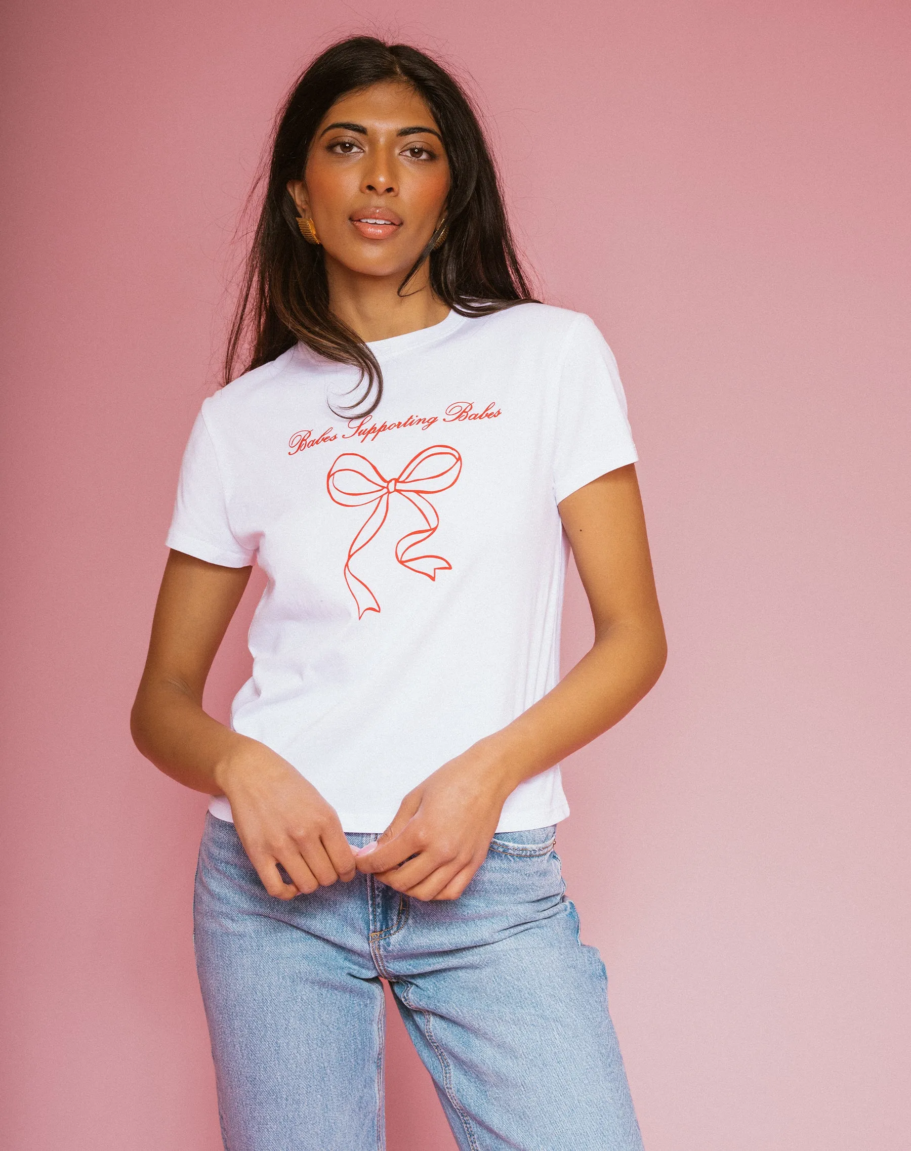 "Babes Supporting Babes" Perfect Cotton Tee sold by Brunette The Label