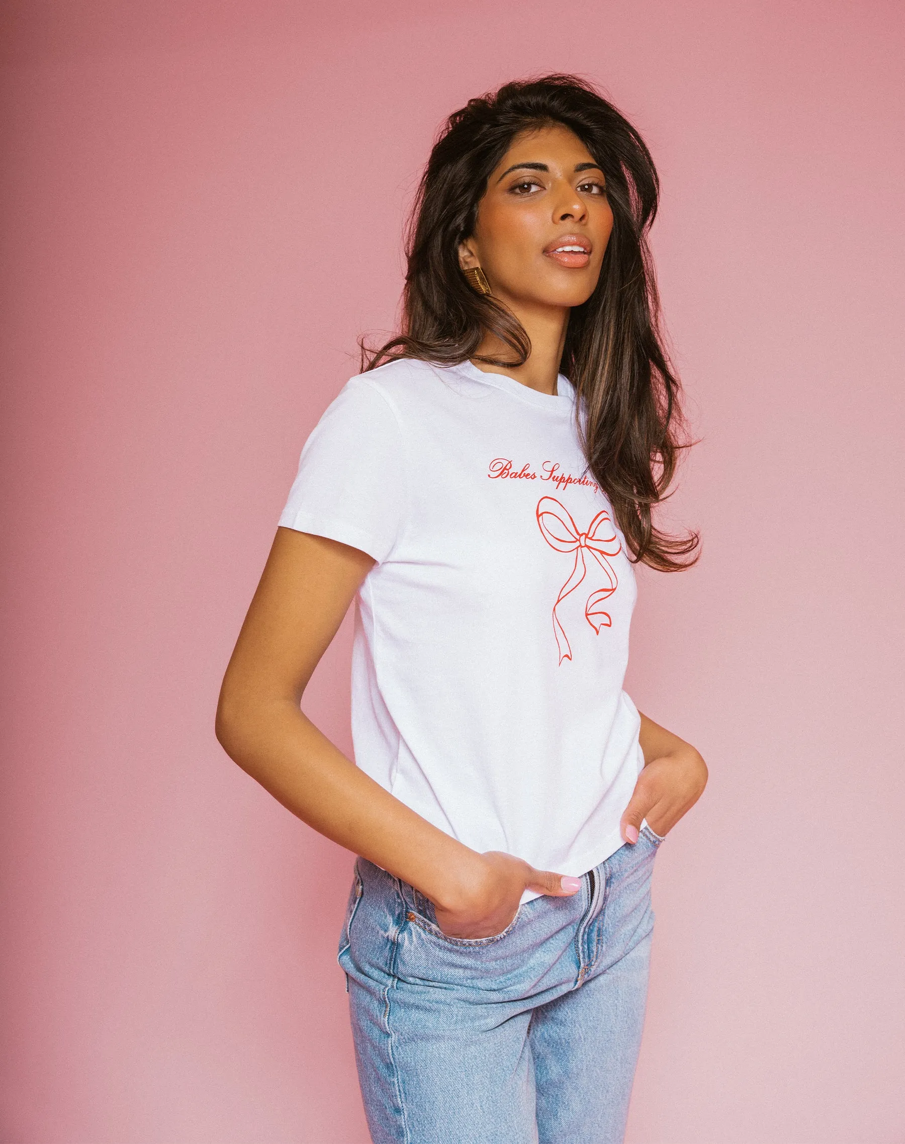 "Babes Supporting Babes" Perfect Cotton Tee sold by Brunette The Label product image thumbnail 2