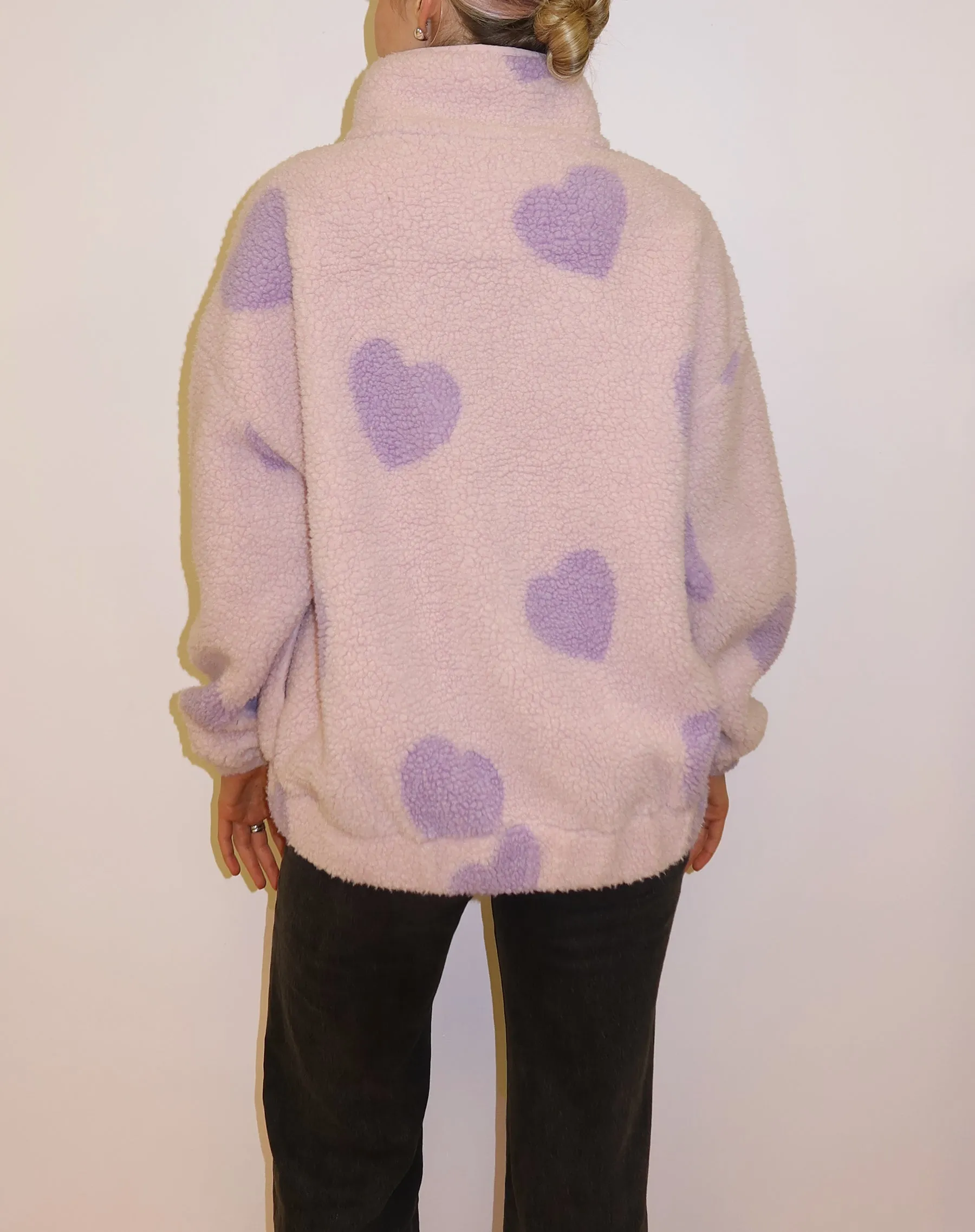 All Over Heart Sherpa Jacket sold by Brunette The Label product image thumbnail 3