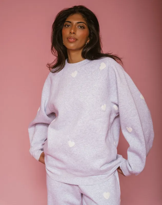 All Over Heart Big Sister Crewneck sold by Brunette The Label