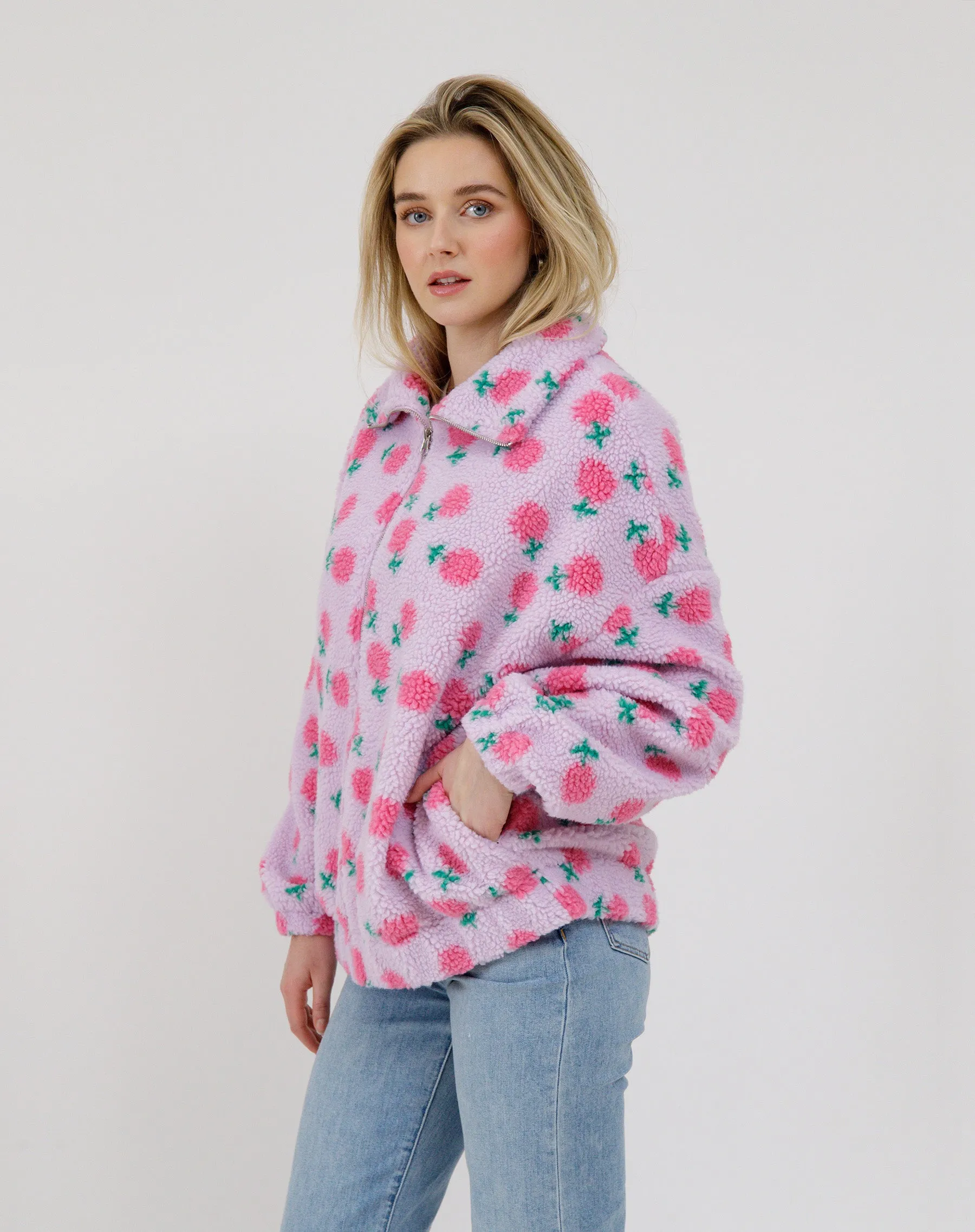Floral Sherpa Jacket sold by Brunette The Label product image thumbnail 4