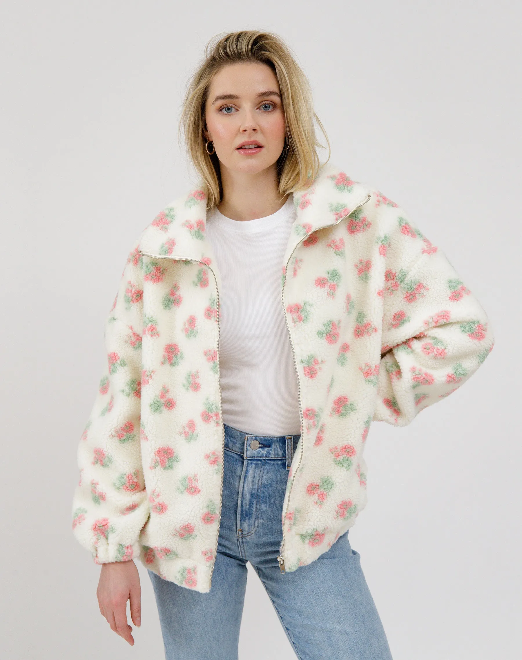 Floral Sherpa Jacket sold by Brunette The Label