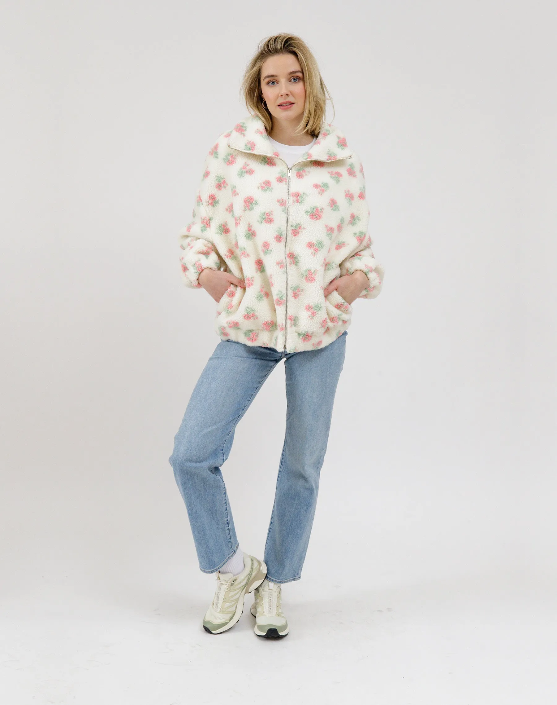 Floral Sherpa Jacket sold by Brunette The Label product image thumbnail 3