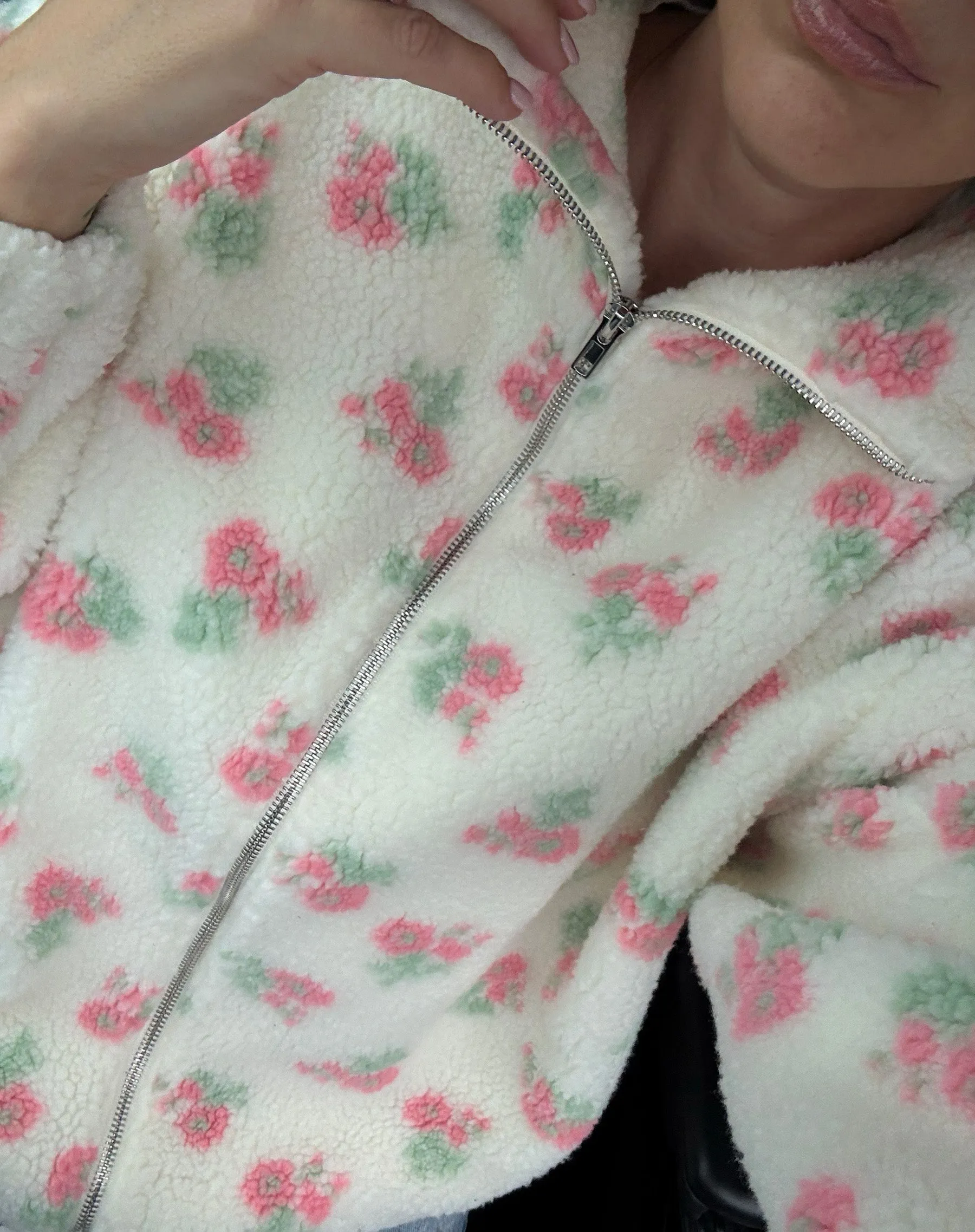 Floral Sherpa Jacket sold by Brunette The Label product image thumbnail 2