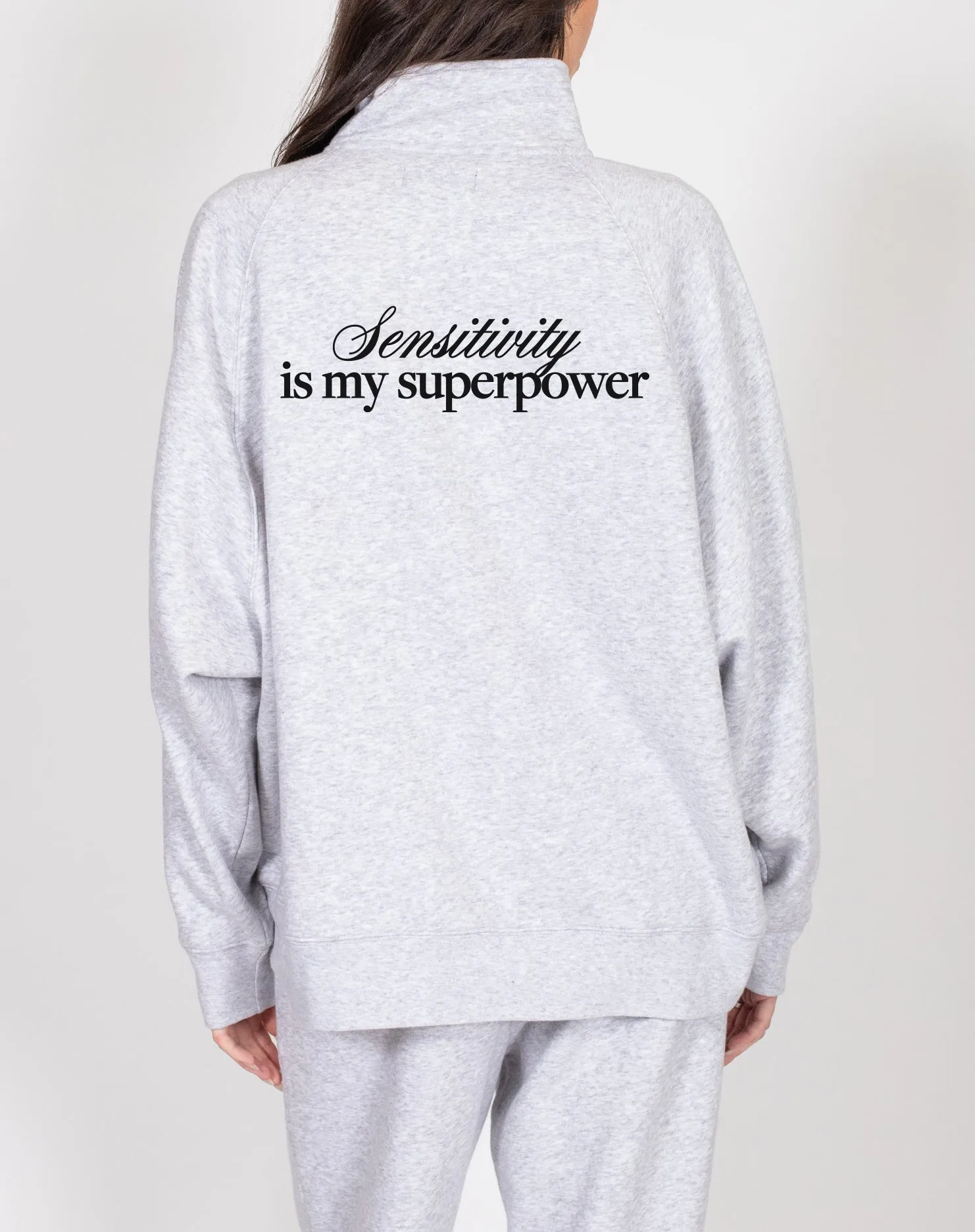 "Sensitivity is My Superpower" Not Your Boyfriend's Half-Zip Sweatshirt sold by Brunette The Label product image thumbnail 4