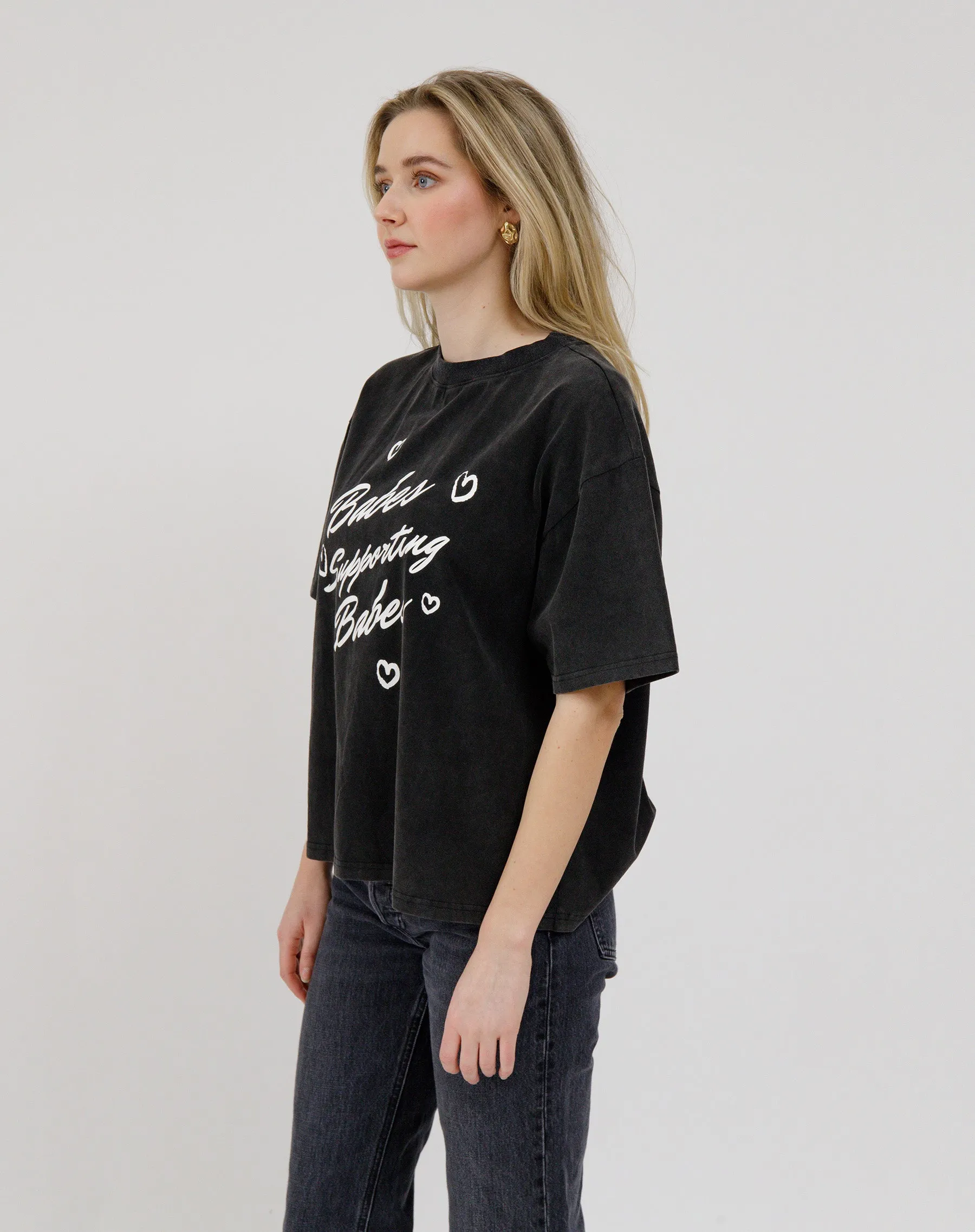 "Babes Supporting Babes" Boxy Tee sold by Brunette The Label product image thumbnail 3