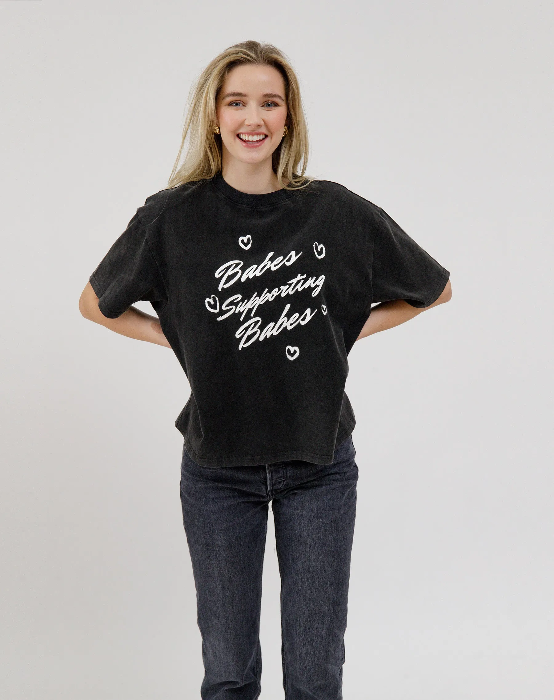"Babes Supporting Babes" Boxy Tee sold by Brunette The Label product image thumbnail 2