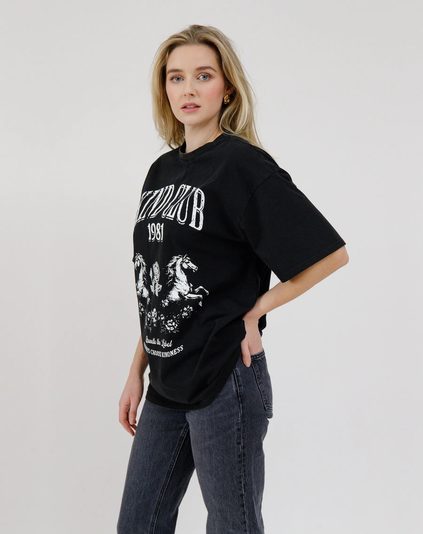 "Kind Club" Oversized Boxy Tee sold by Brunette The Label product image thumbnail 2