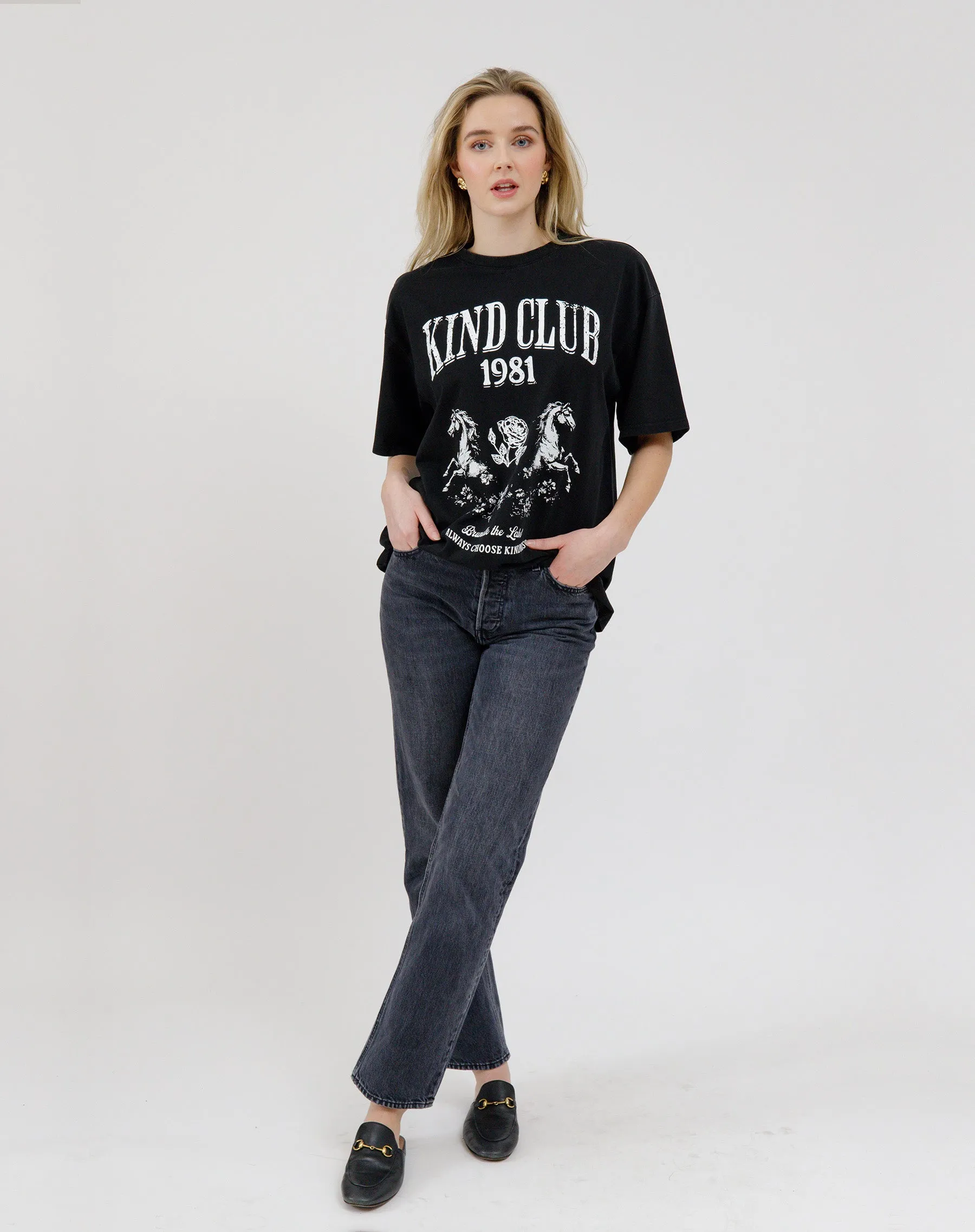 "Kind Club" Oversized Boxy Tee sold by Brunette The Label product image thumbnail 4
