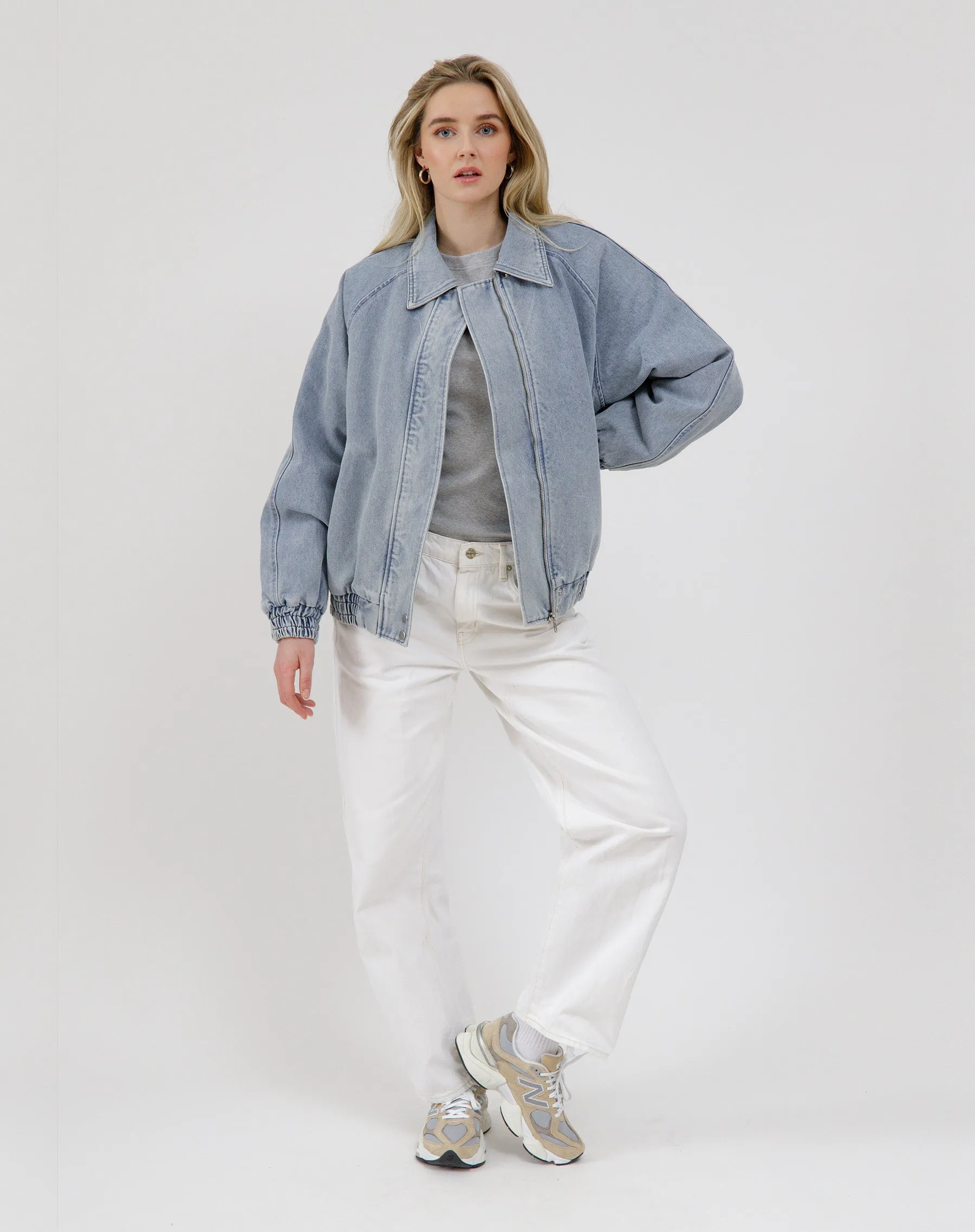 Denim Bomber Jacket sold by Brunette The Label