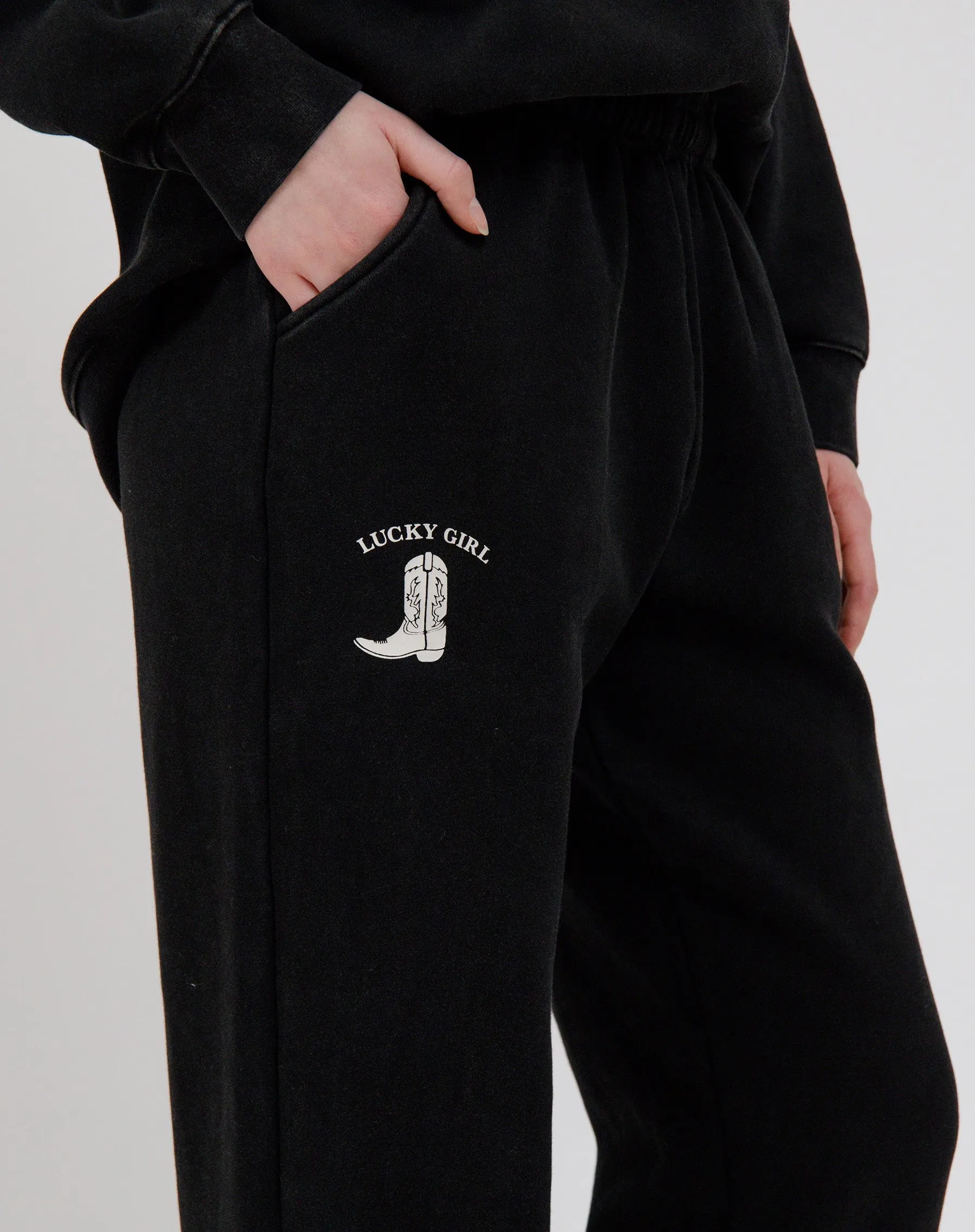 "Lucky Girl" Oversized Jogger sold by Brunette The Label