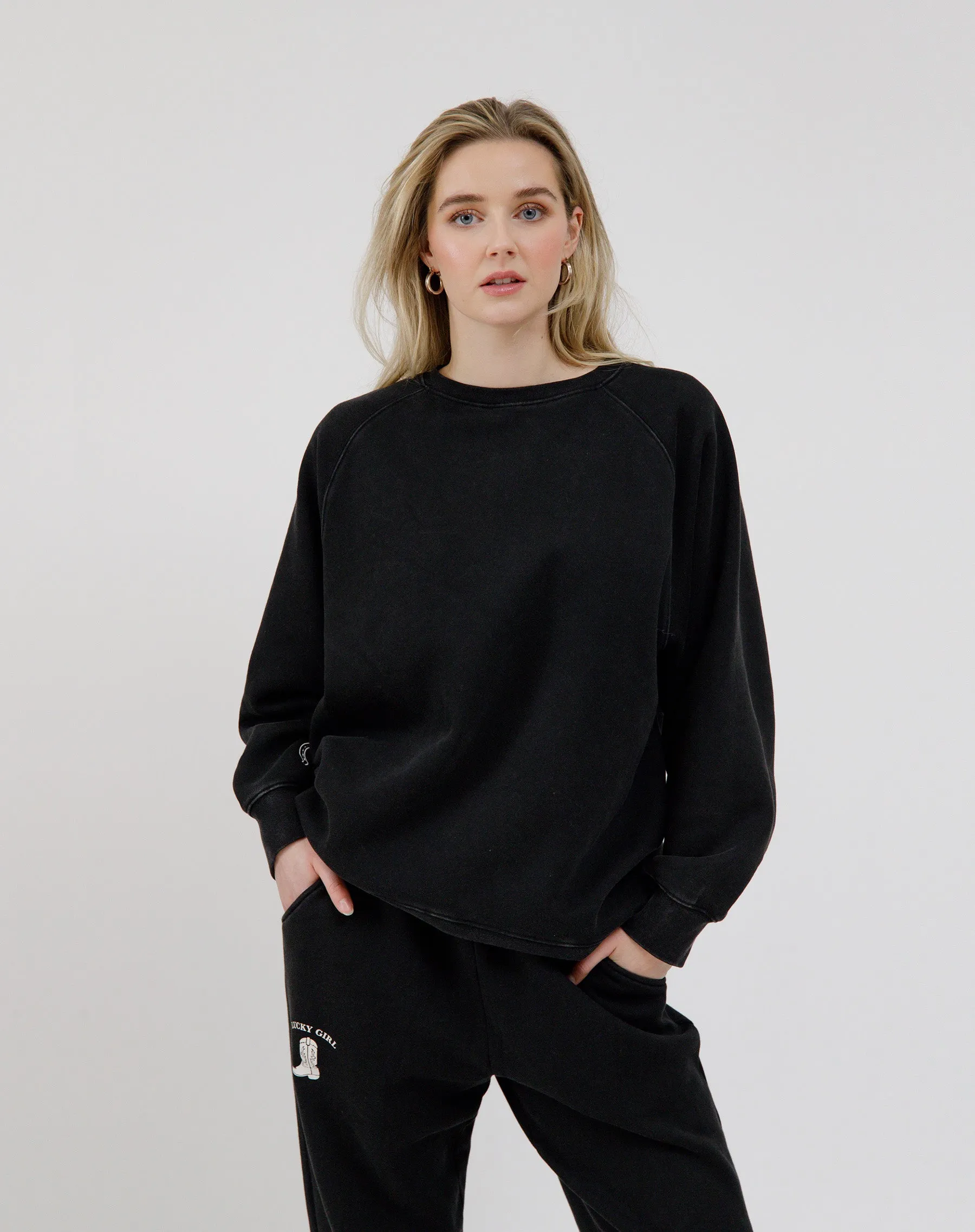 "Lucky Girl" Not Your Boyfriend's Crew sold by Brunette The Label product image thumbnail 3