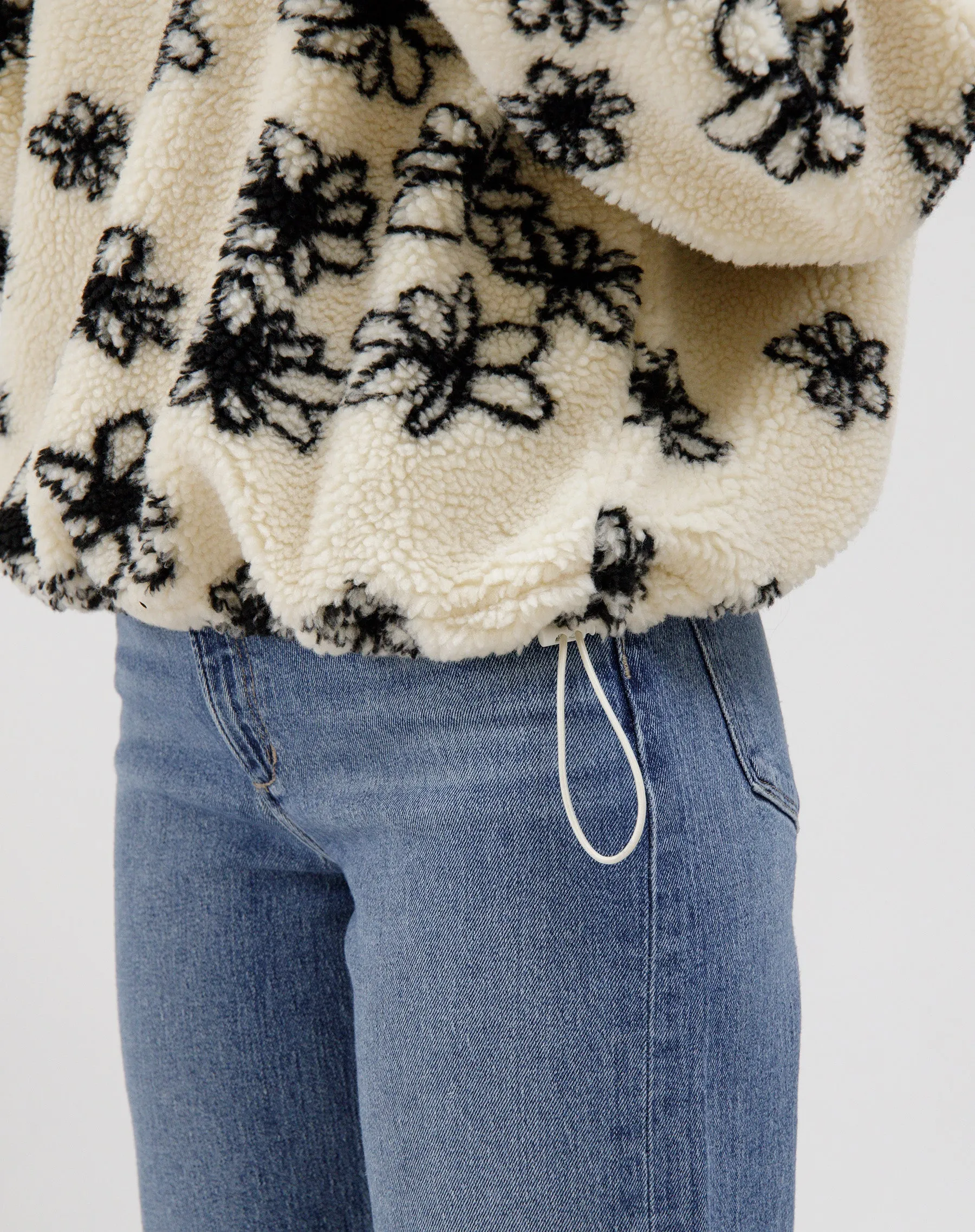 Floral Half Zip Sherpa sold by Brunette The Label product image thumbnail 5