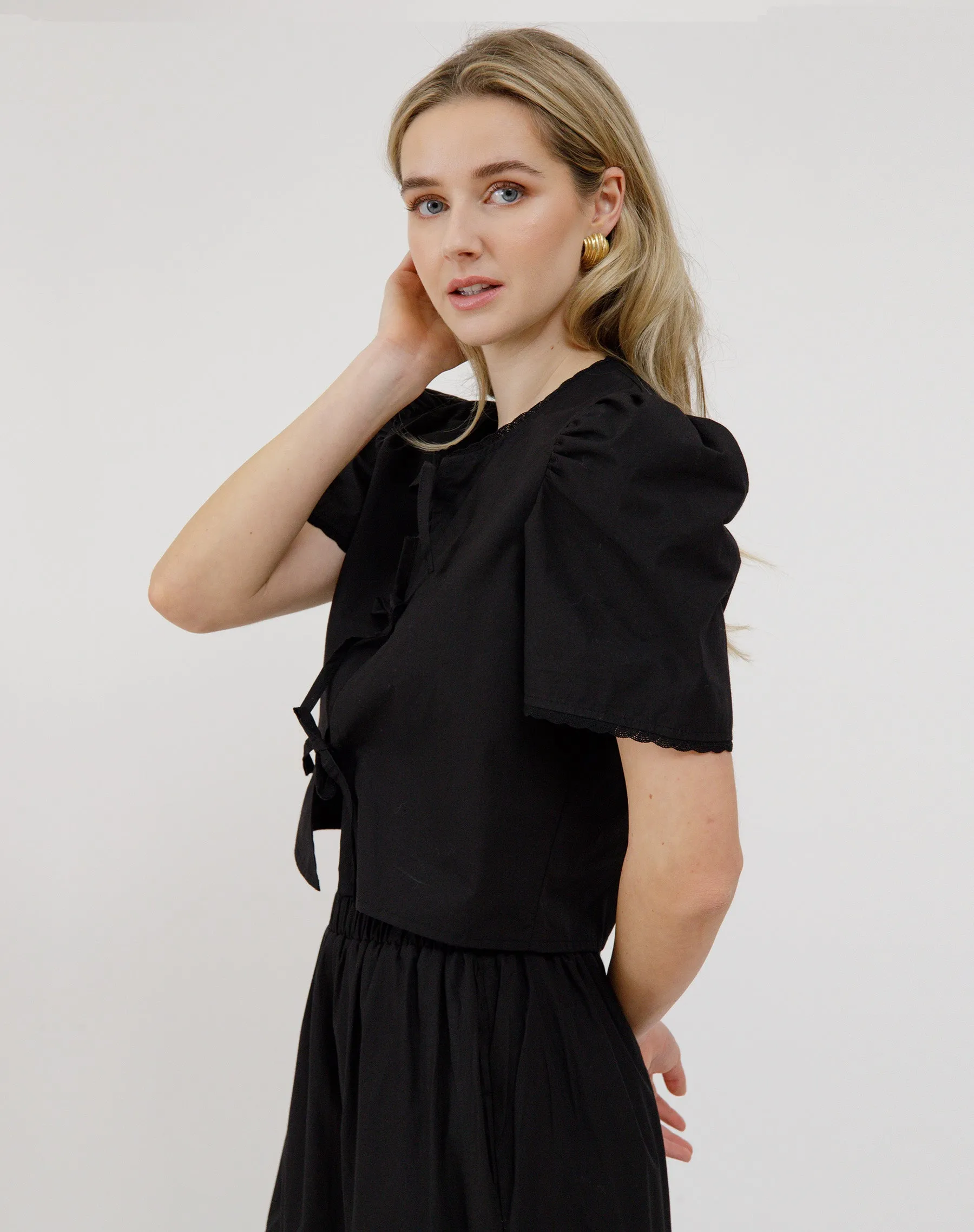 Poplin Tie Up Top sold by Brunette The Label product image thumbnail 2