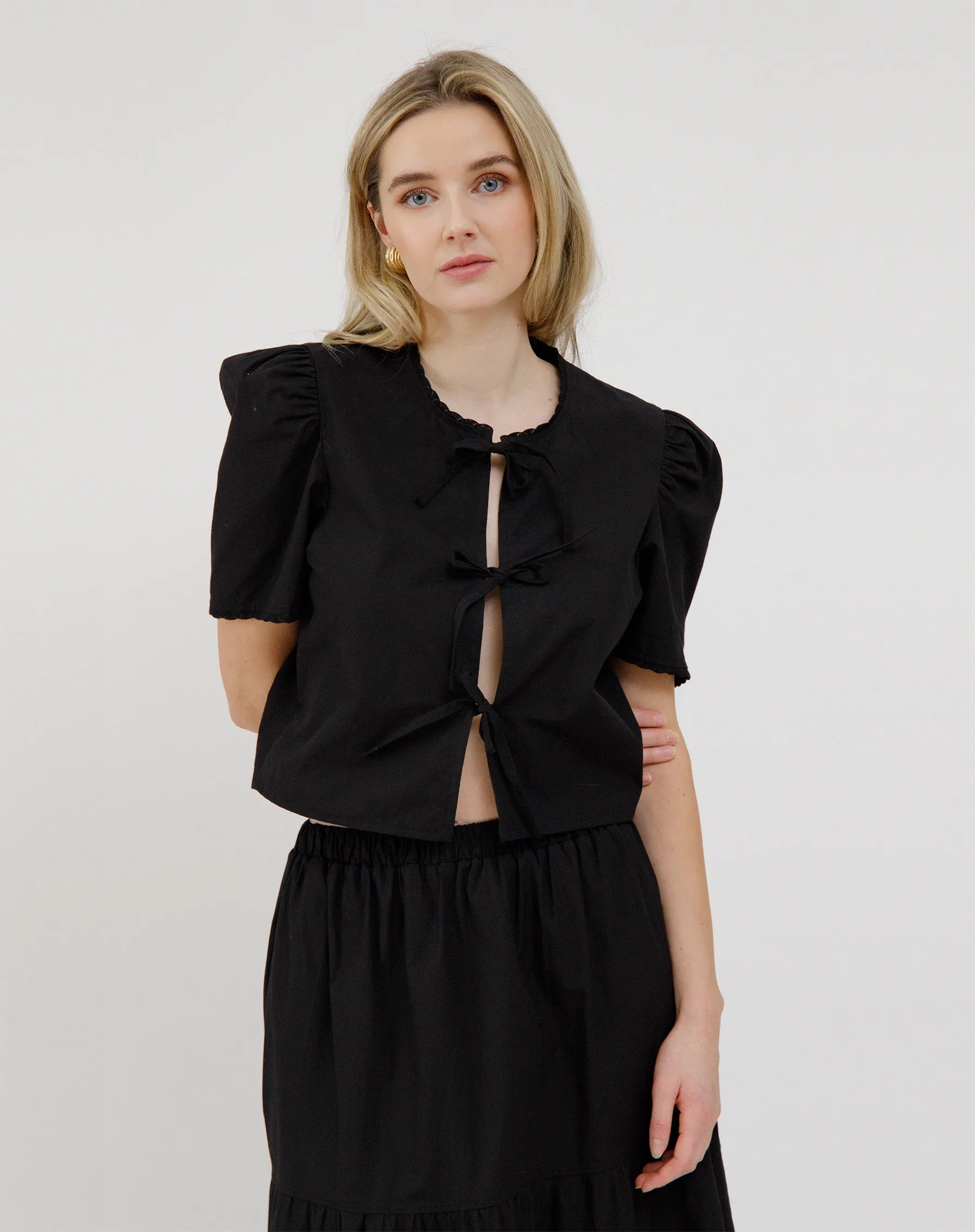 Poplin Tie Up Top sold by Brunette The Label