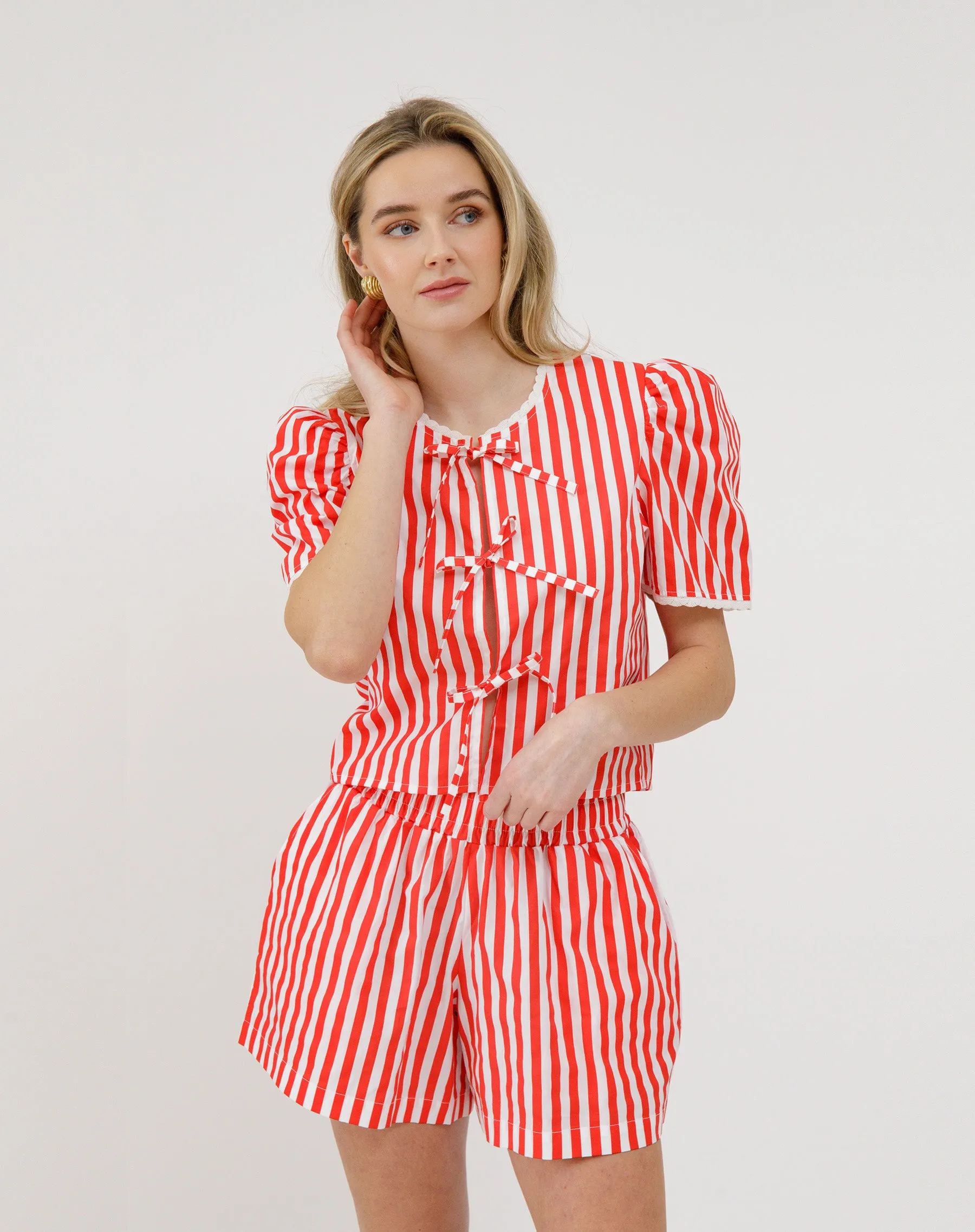 Poplin Tie Up Top sold by Brunette The Label product image thumbnail 3