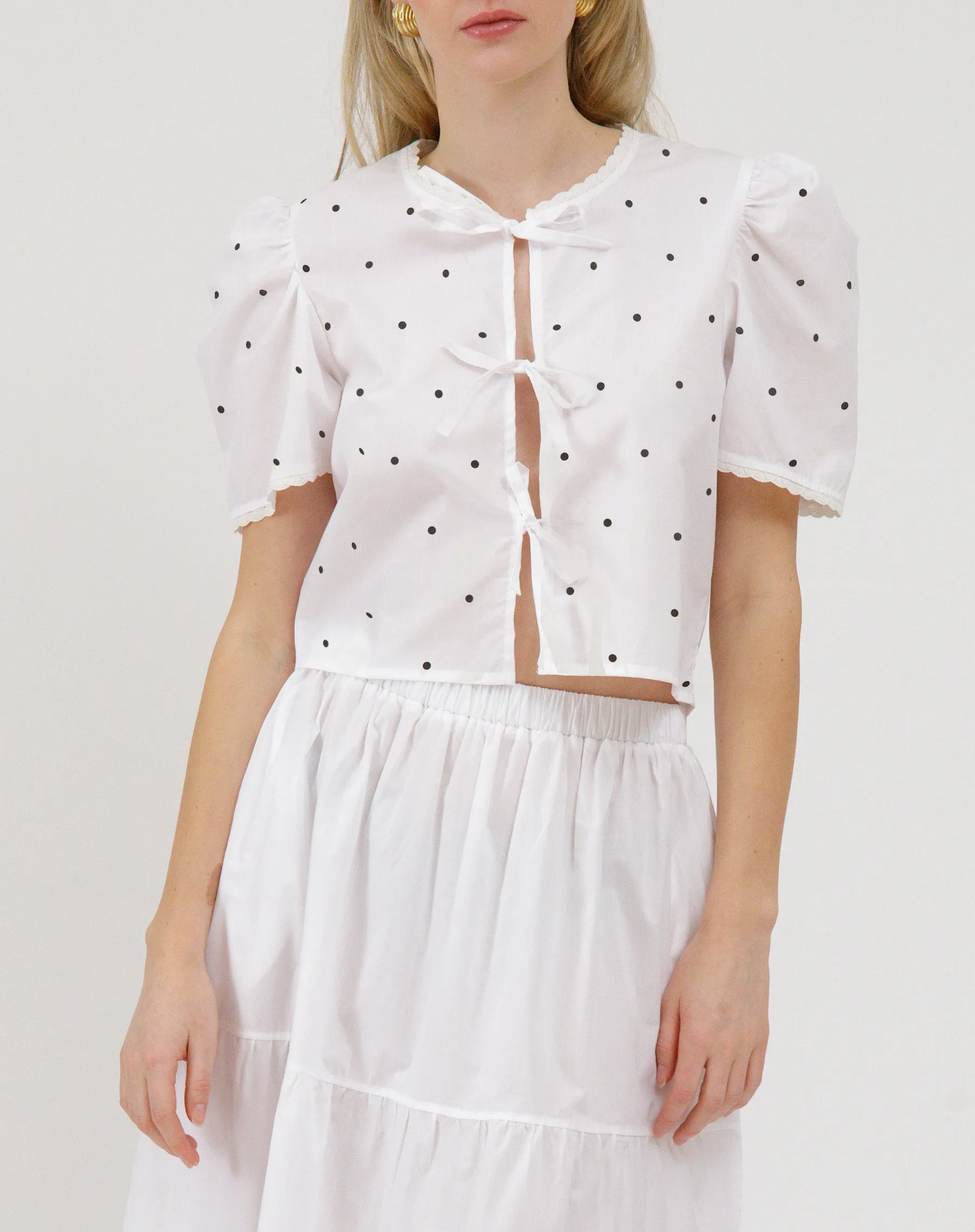 Poplin Tie Up Top sold by Brunette The Label product image thumbnail 3