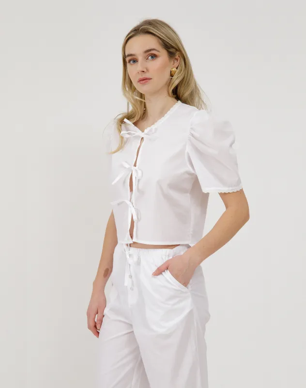 Poplin Tie Up Top sold by Brunette The Label