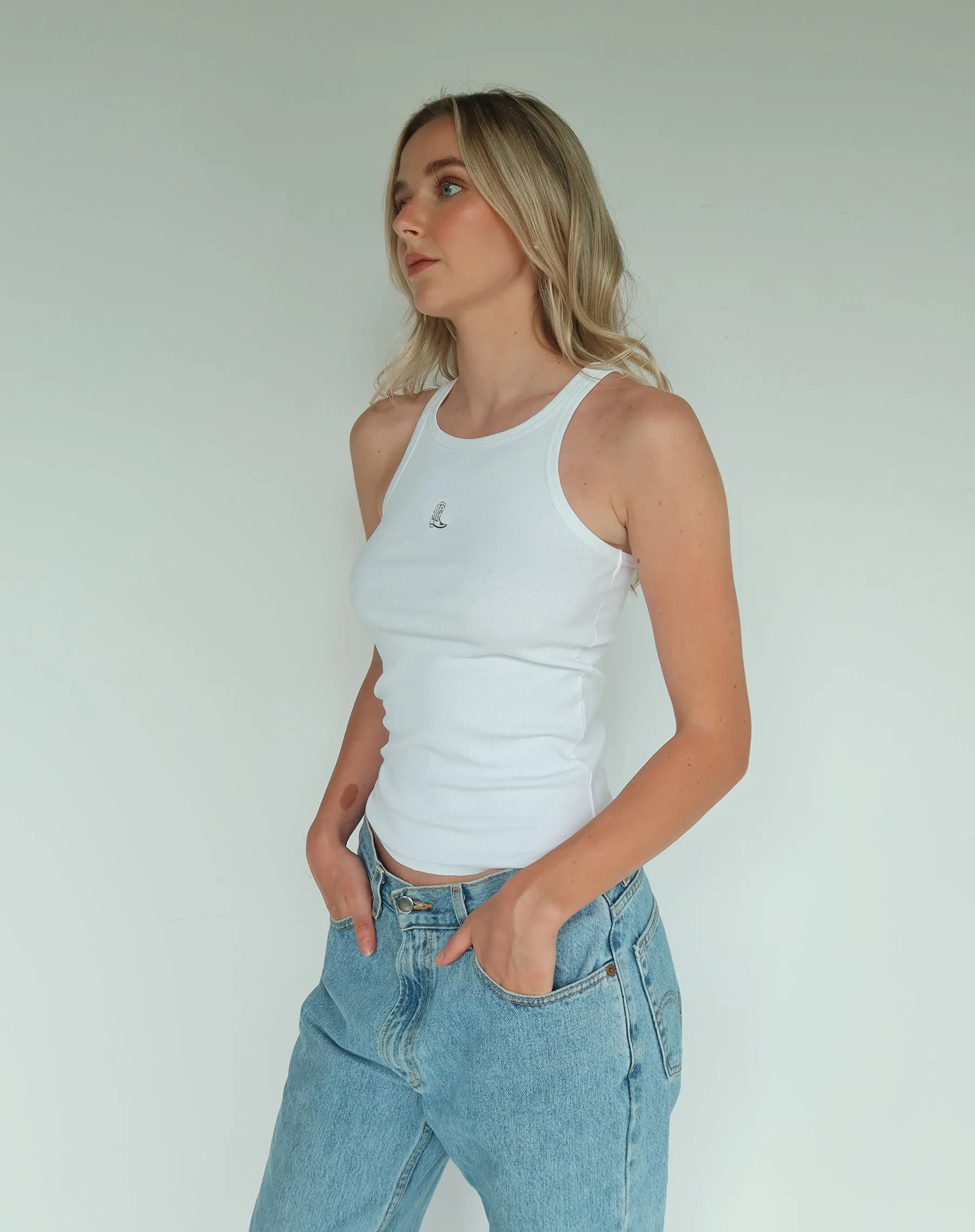 Cowgirl Boot Ribbed Tank Top sold by Brunette The Label product image thumbnail 3