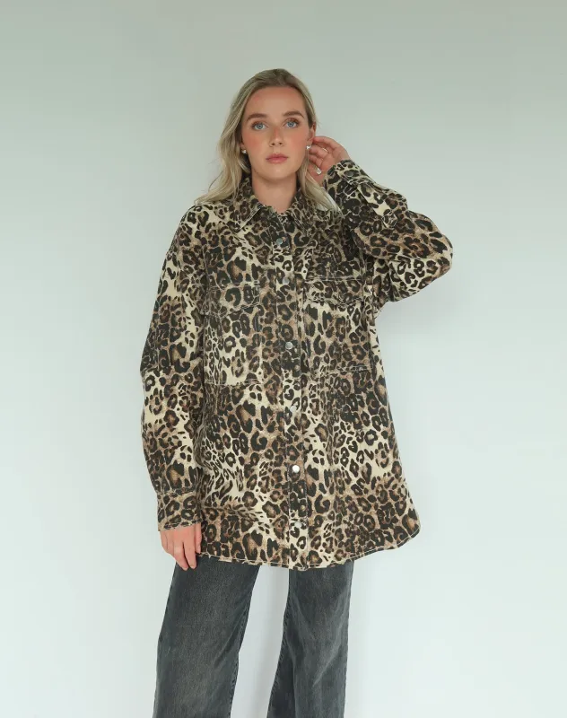 Leopard Shania Jacket sold by Brunette The Label