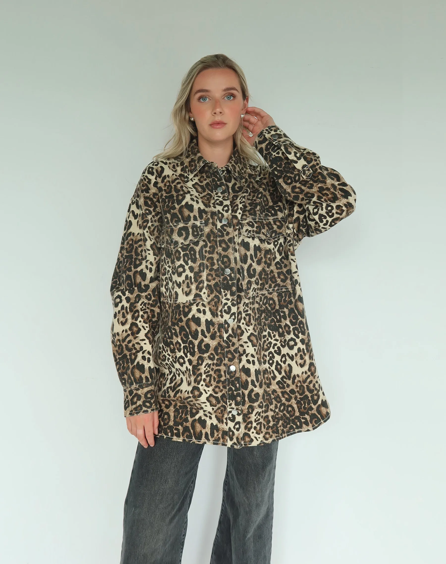 Leopard Shania Jacket sold by Brunette The Label