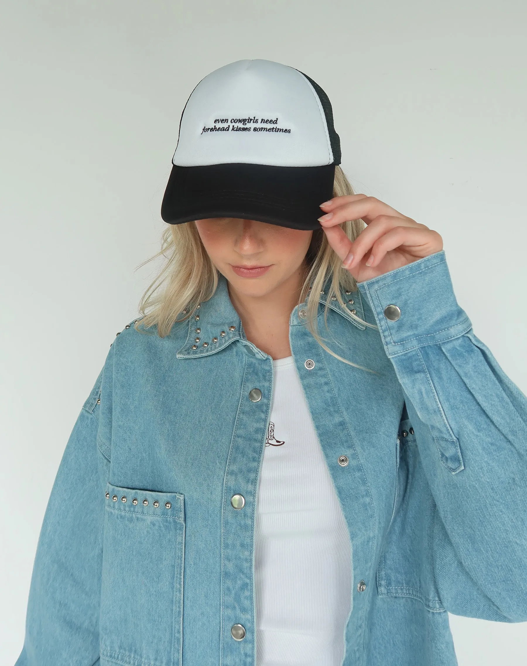 "Forehead Kisses" Trucker Cap sold by Brunette The Label