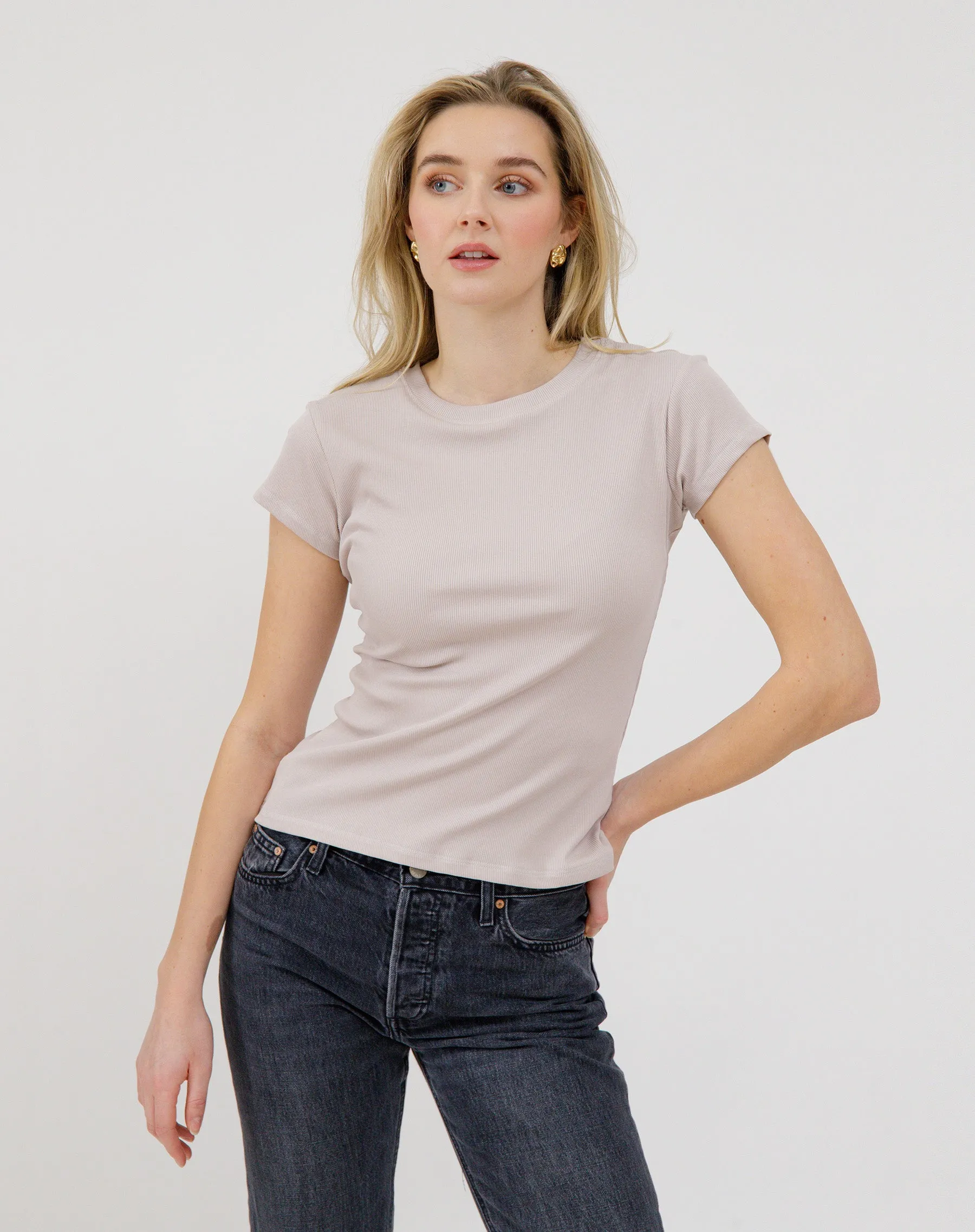 Ribbed Tee sold by Brunette The Label product image thumbnail 4