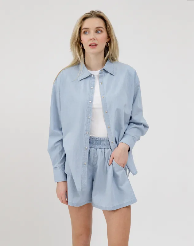 Chambray Button Up Shirt sold by Brunette The Label