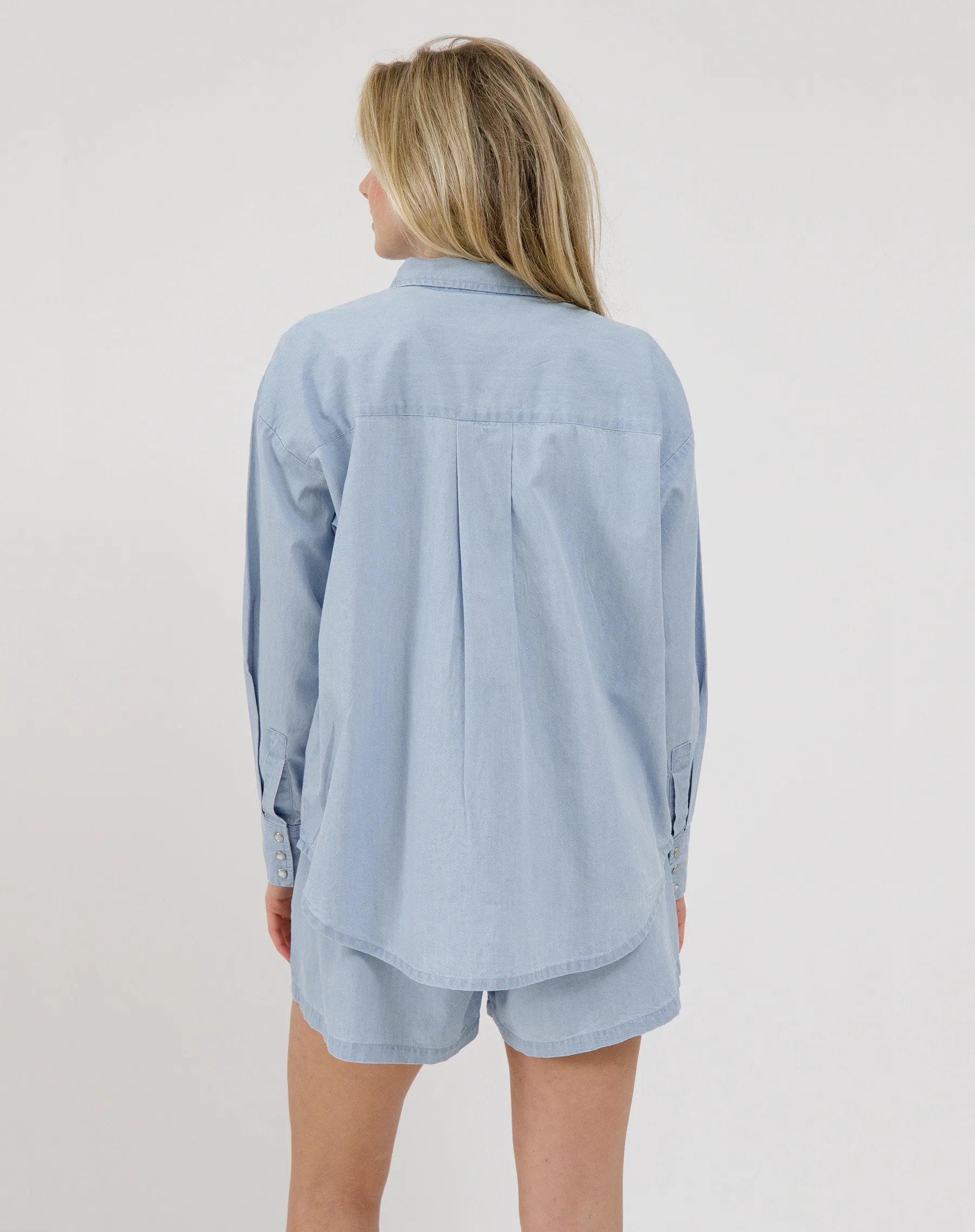 Chambray Button Up Shirt sold by Brunette The Label product image thumbnail 4