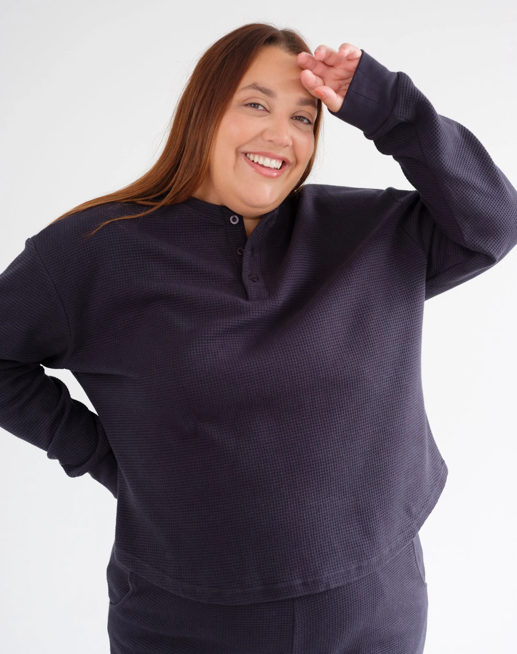 Waffle Henley sold by Brunette The Label product image thumbnail 5